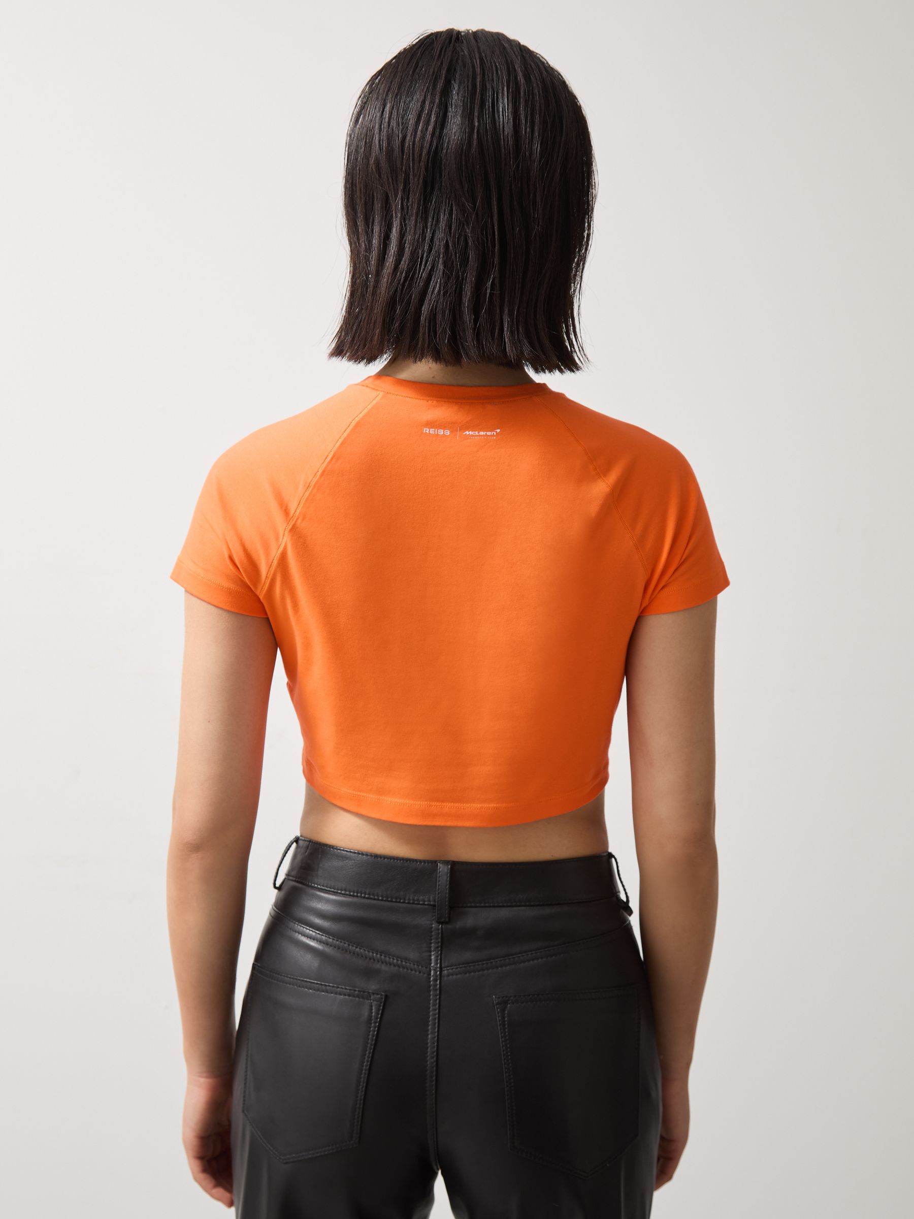 McLaren F1 Team Cropped Logo T-Shirt in Papaya Orange - Image 5 of 6