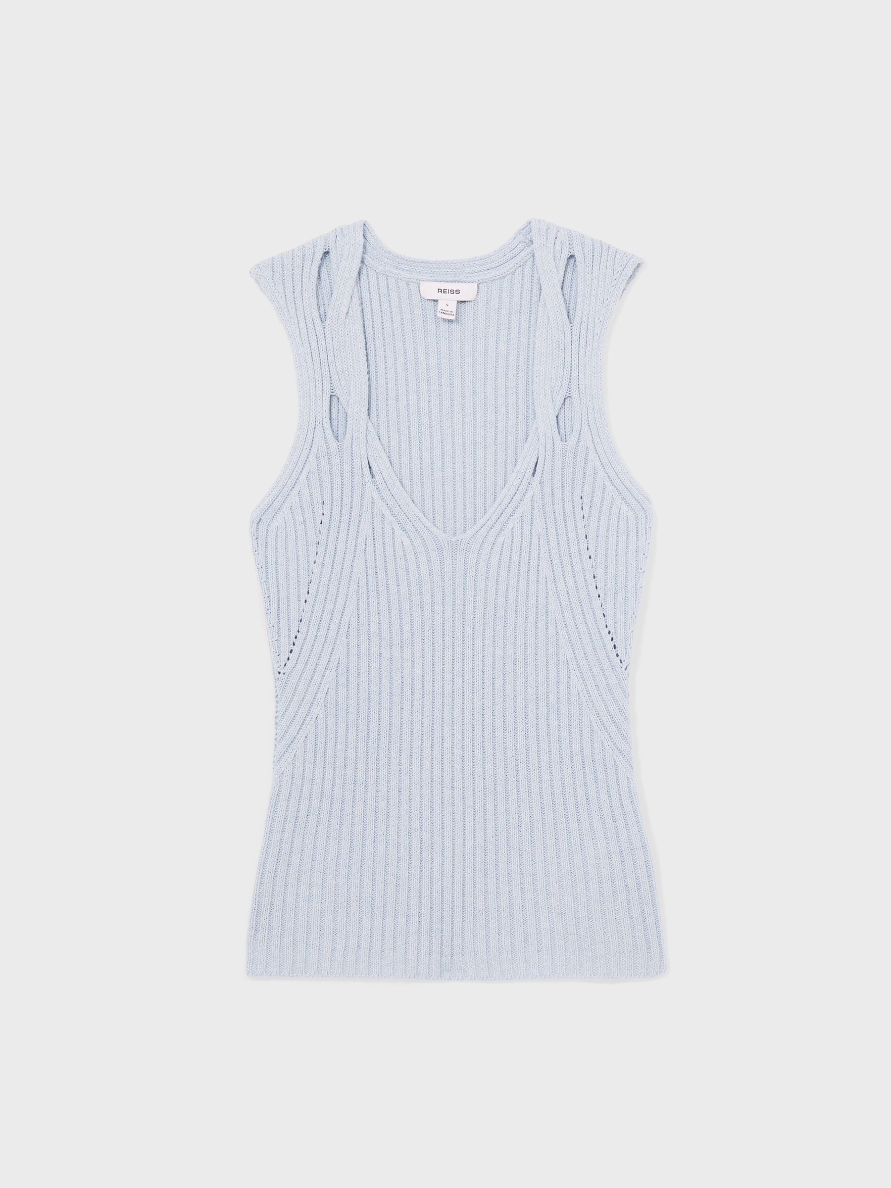 Twist Strap Knit Vest in Blue - Image 2 of 5