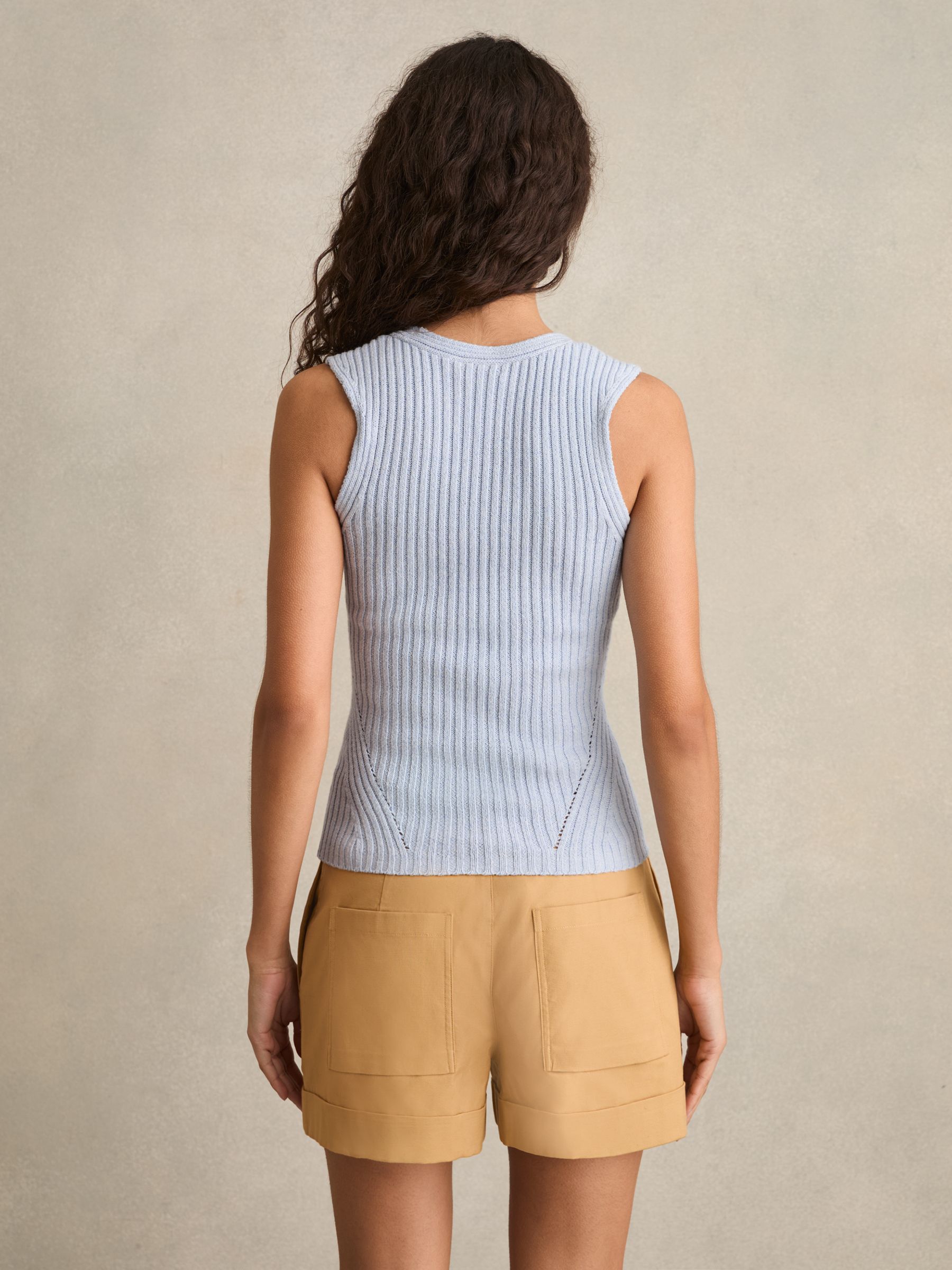 Twist Strap Knit Vest in Blue - Image 4 of 5