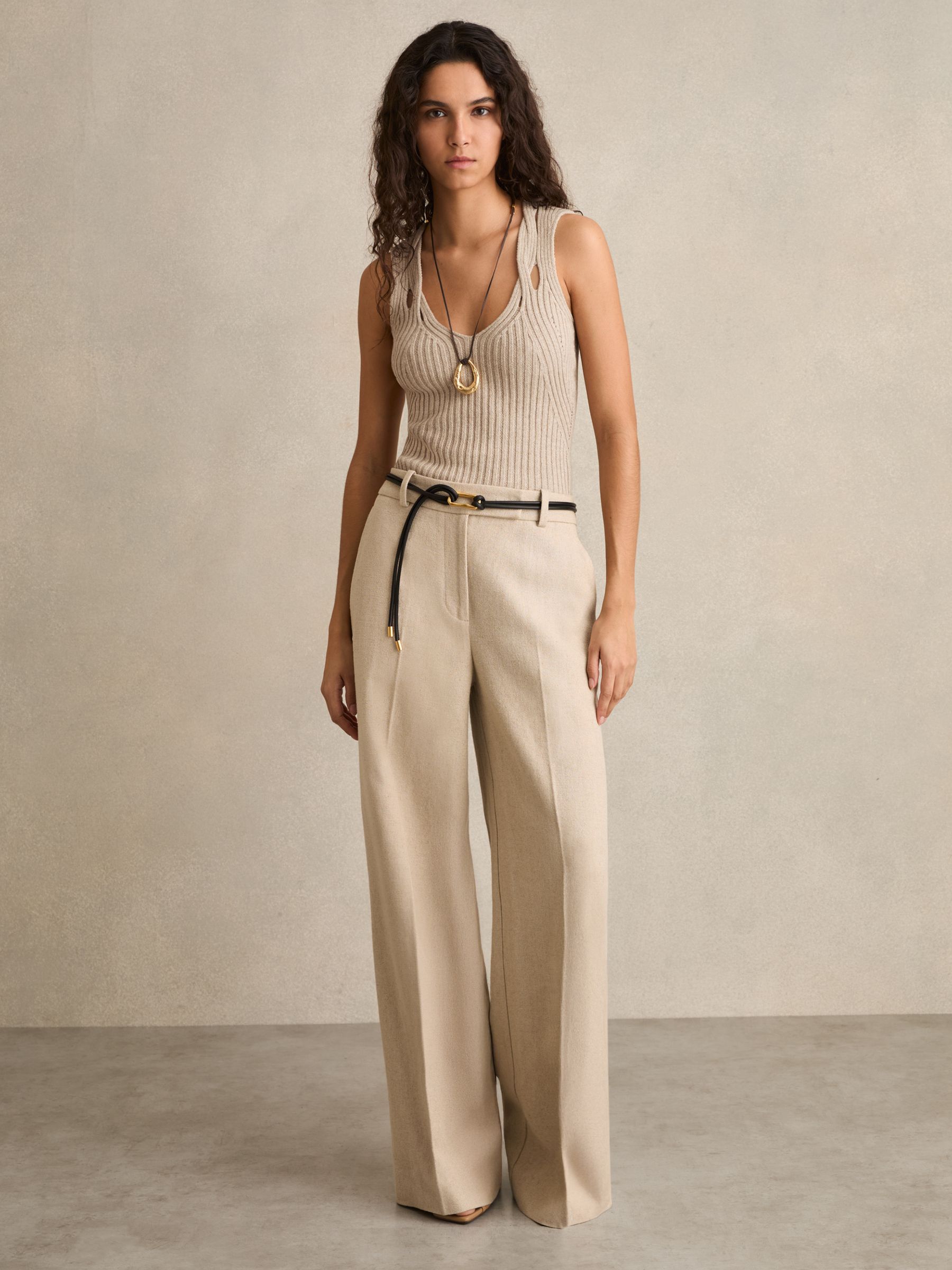 Twist Strap Knit Vest in Neutral - Image 3 of 5