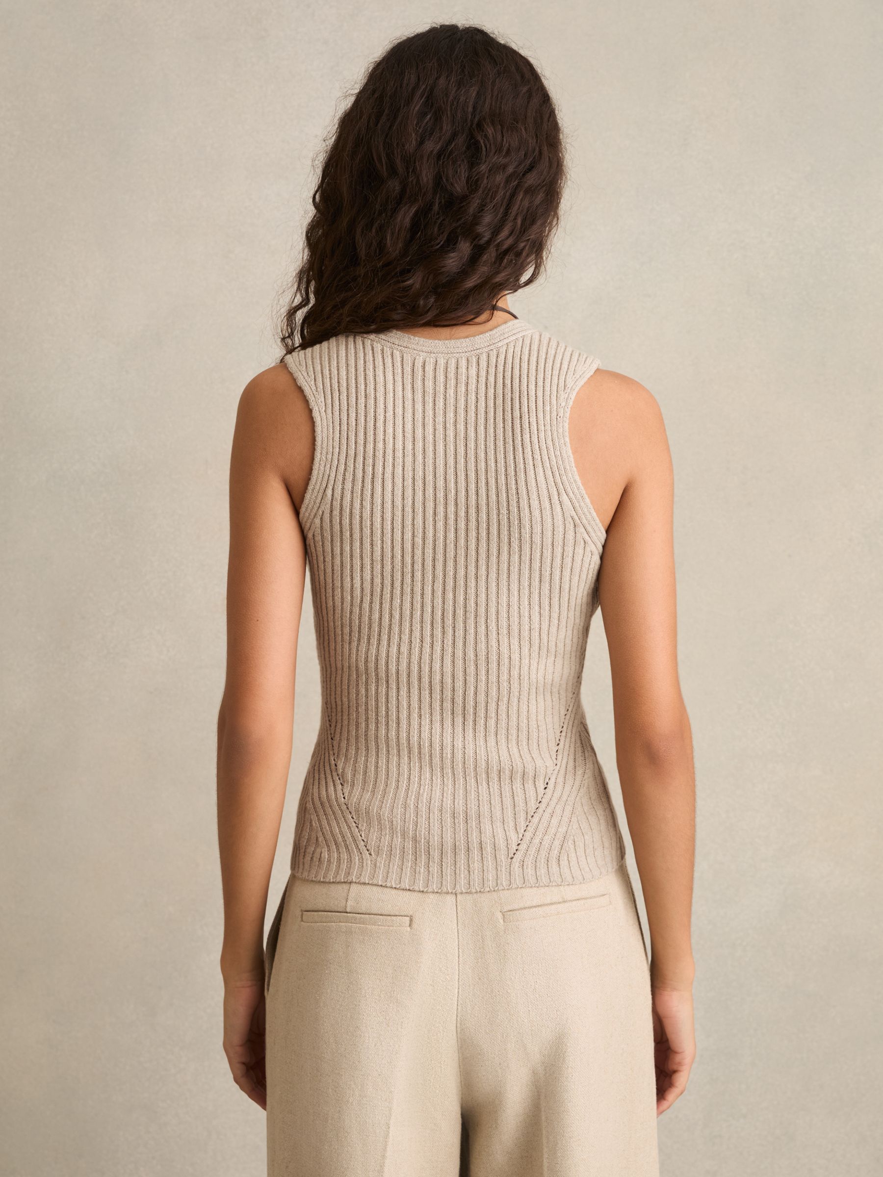 Twist Strap Knit Vest in Neutral - Image 4 of 5