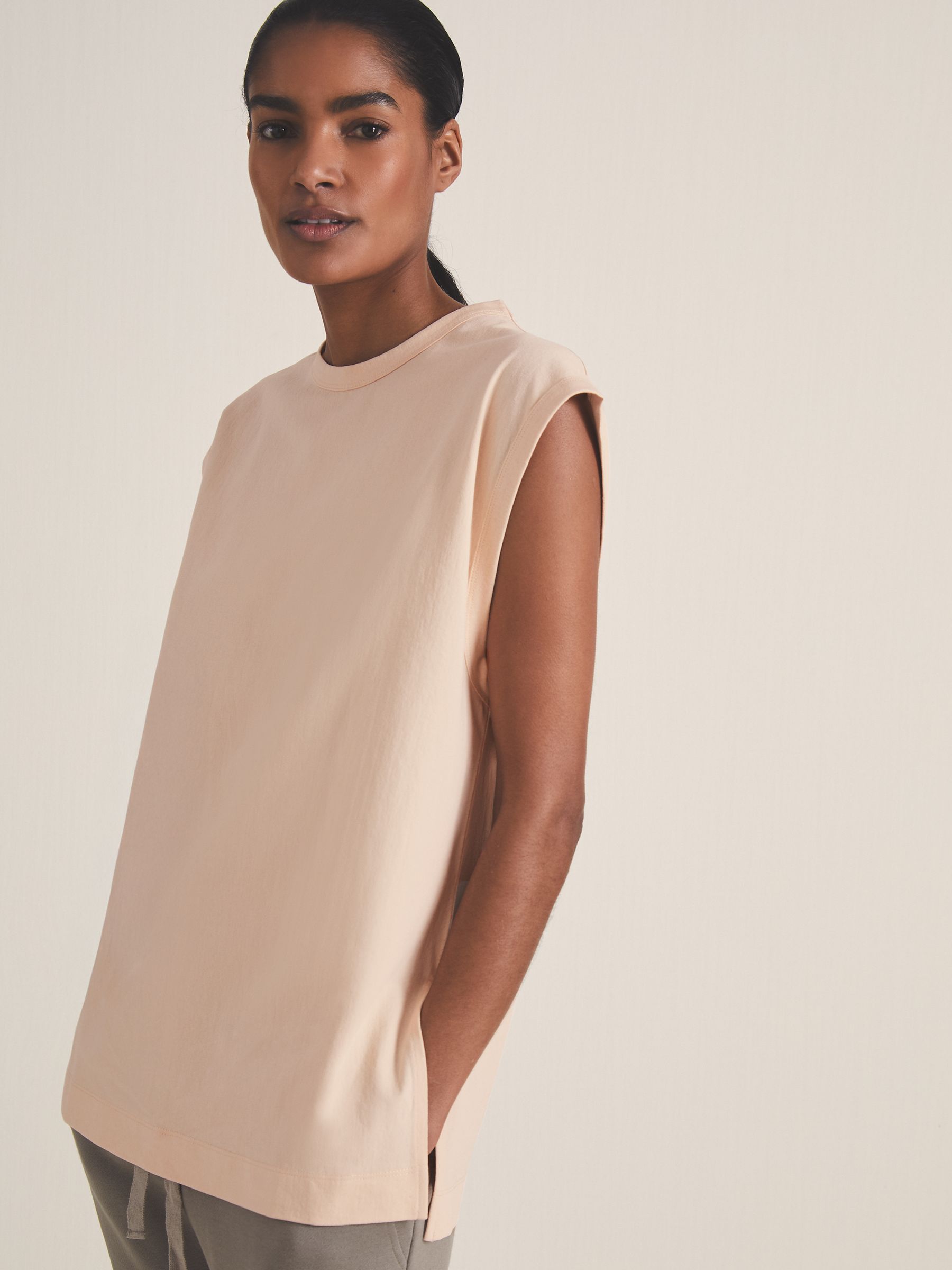 Reiss | Les 100 Ciels Oversize Vest in Peach - Image 1 of 5