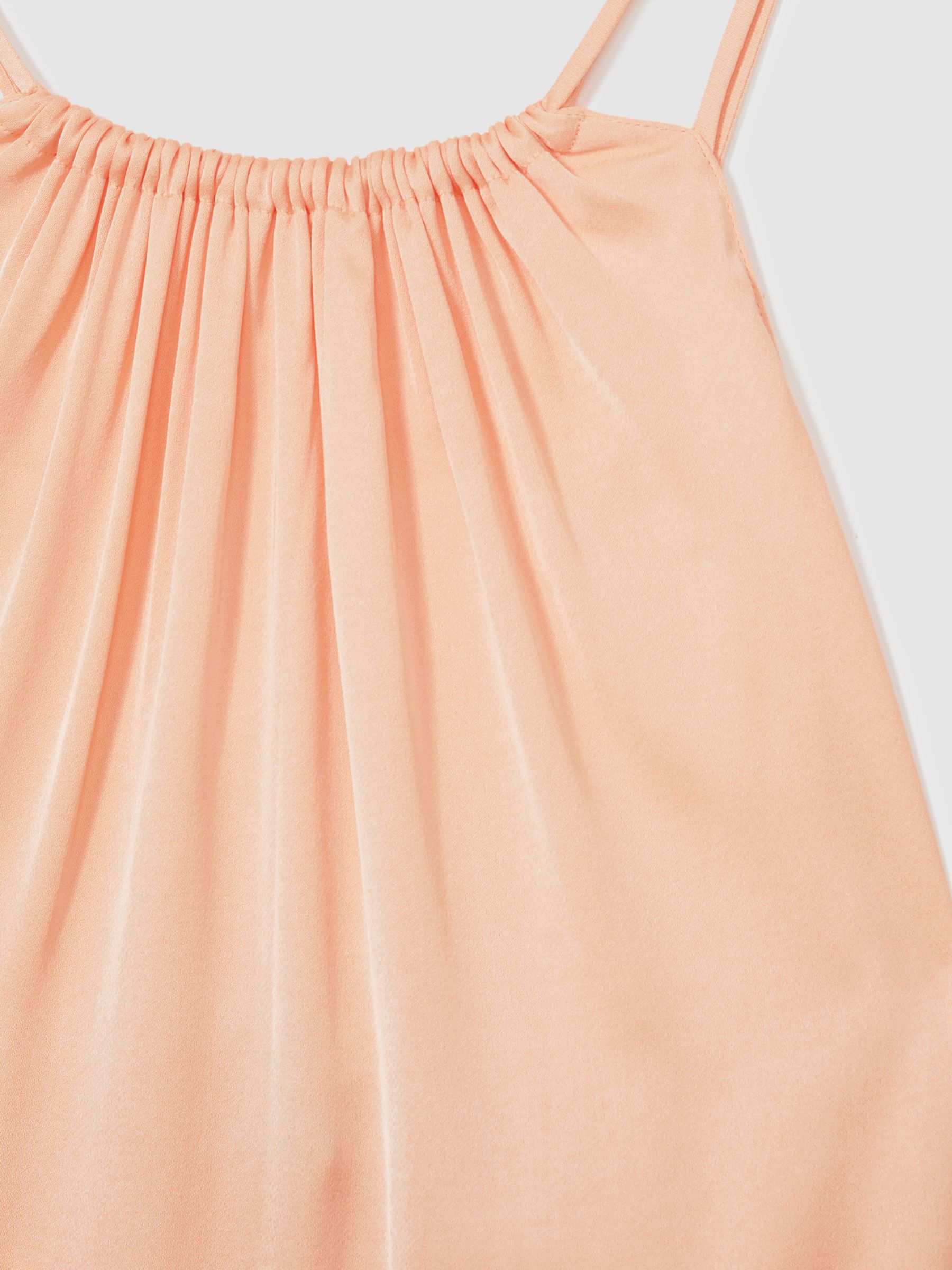 Petite Satin Halterneck Maxi Dress in Peach - Image 6 of 7