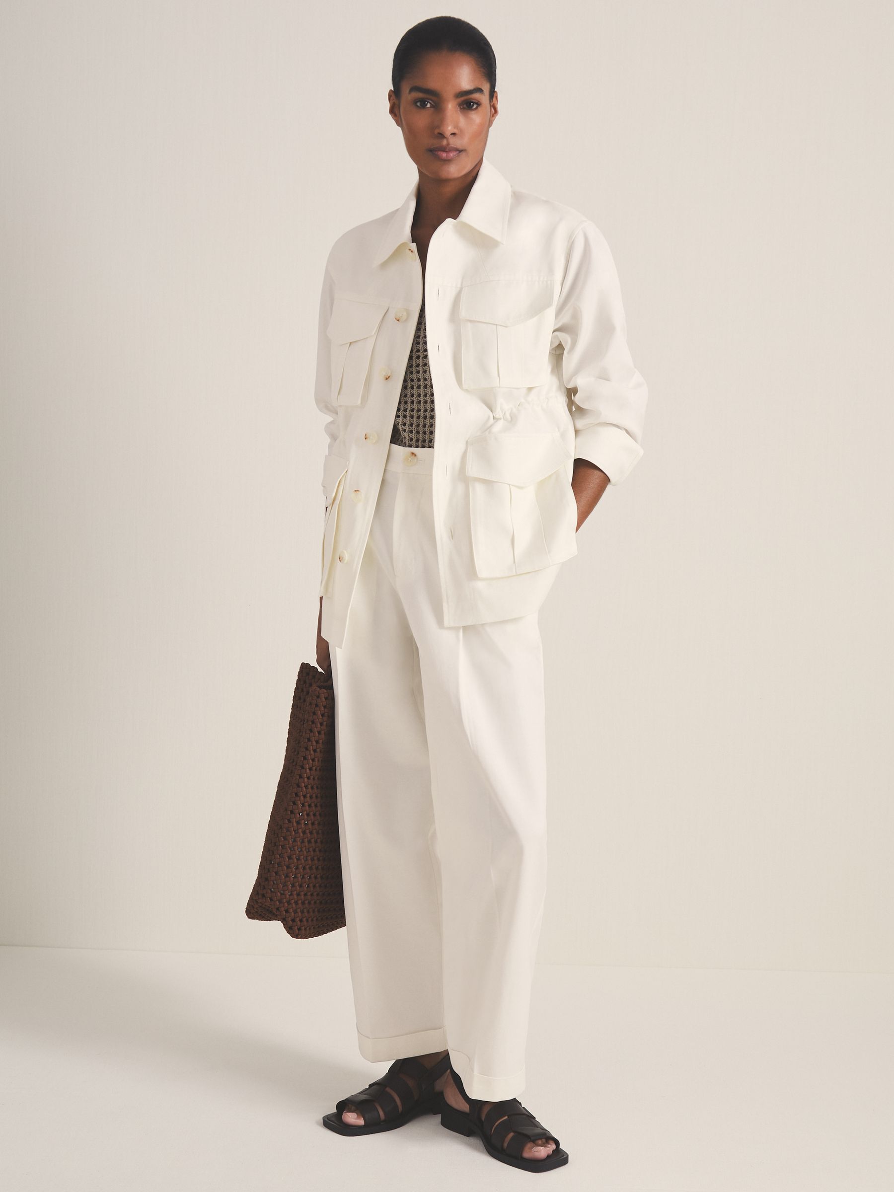 Reiss | Les 100 Ciels Utility Jacket in White - Image 3 of 7