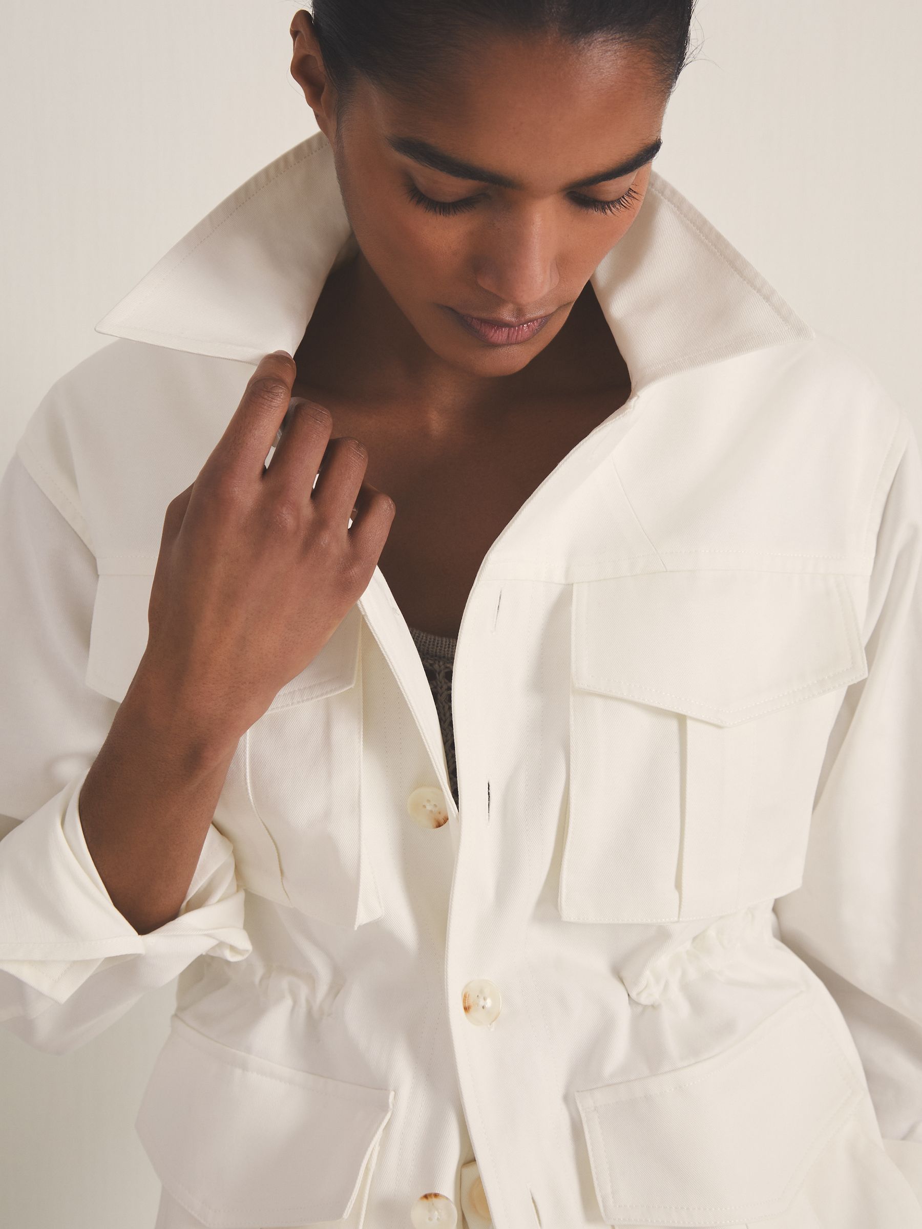 Reiss | Les 100 Ciels Utility Jacket in White - Image 4 of 7