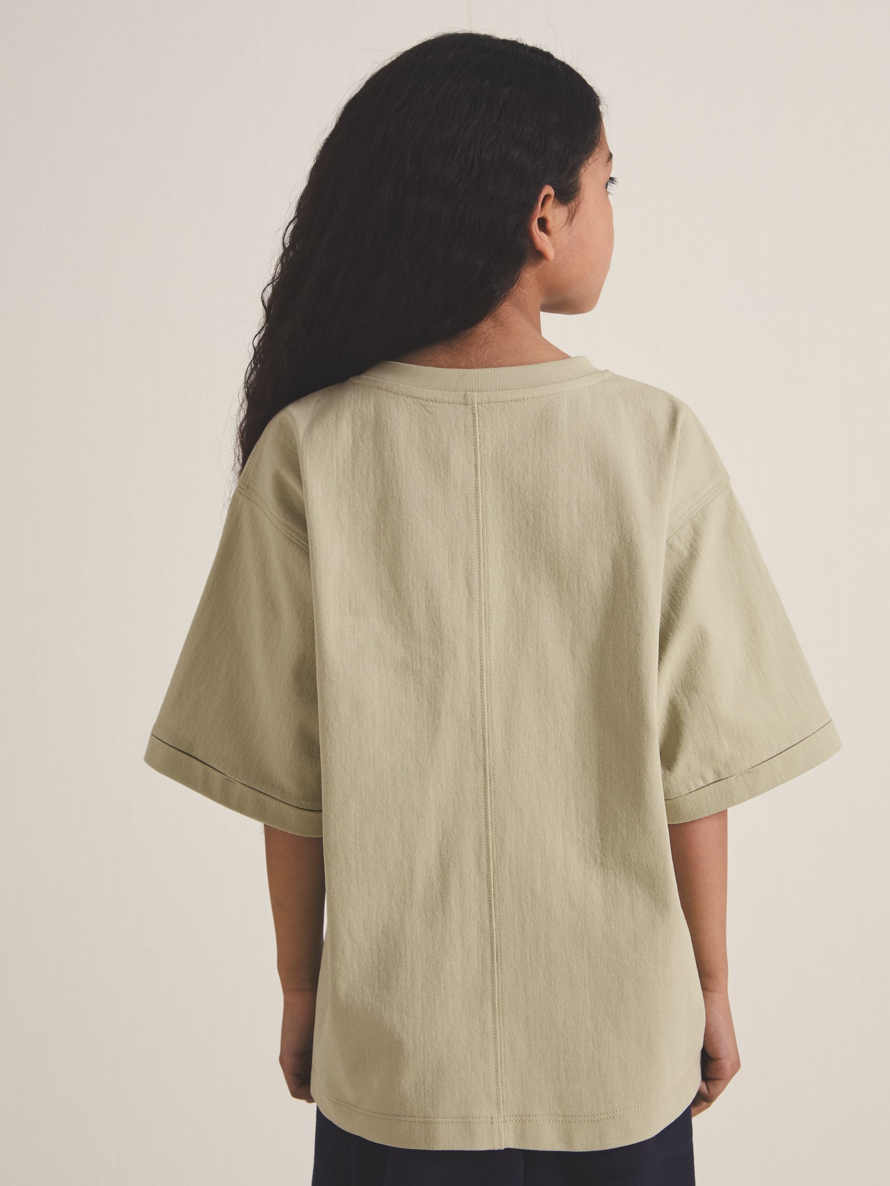 13-14 yrs Reiss | Les 100 Ciels Oversize T-Shirt in Sage - Image 4 of 5