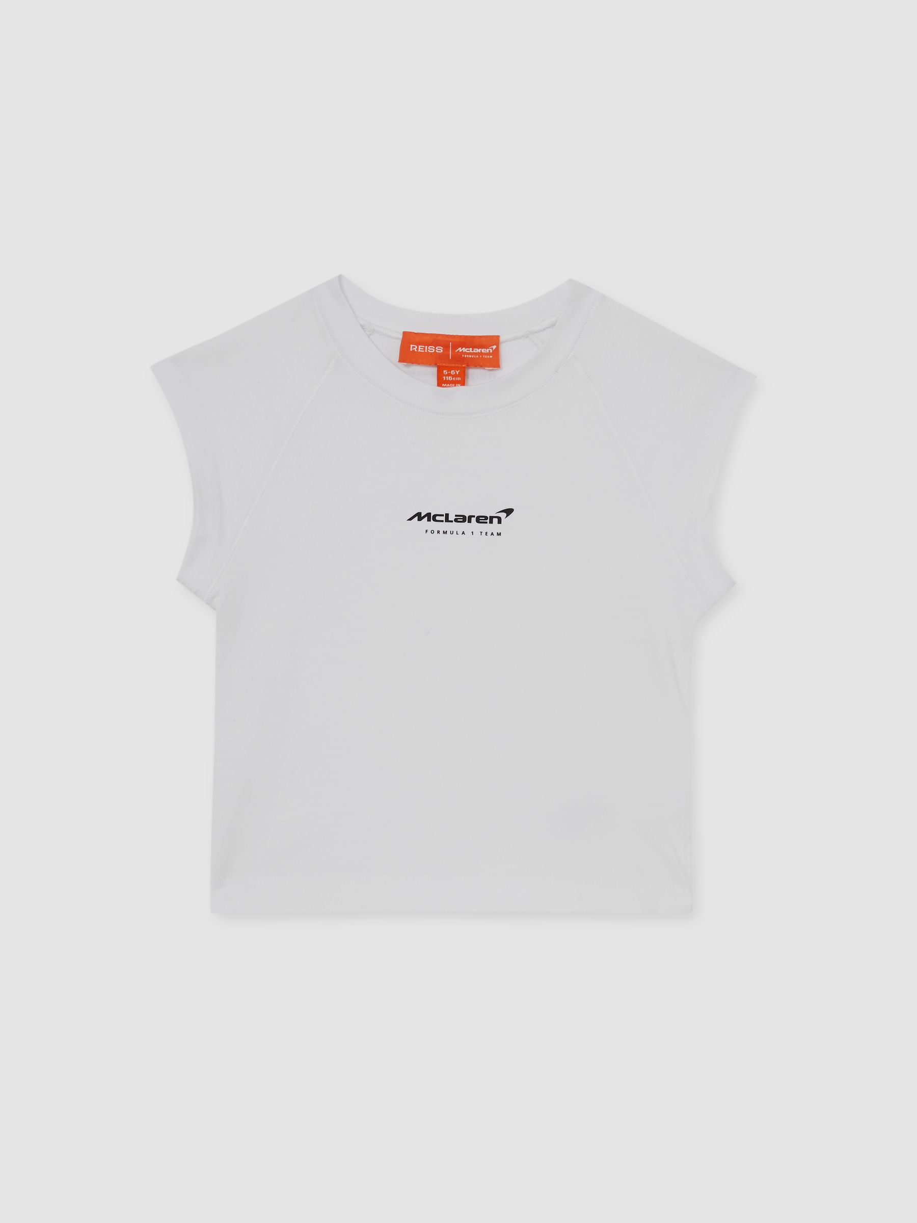 13-14 yrs McLaren F1 Team Cropped Logo T-Shirt in White - Image 1 of 5