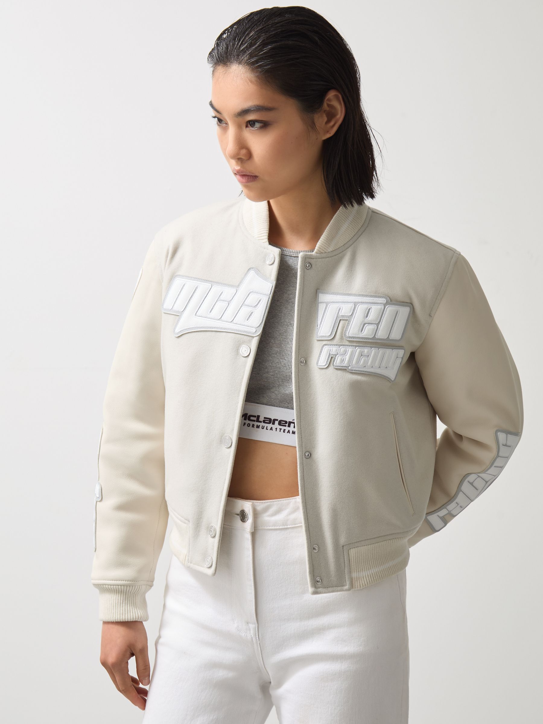 McLaren F1 Team Bomber Jacket in Off White - Image 1 of 7