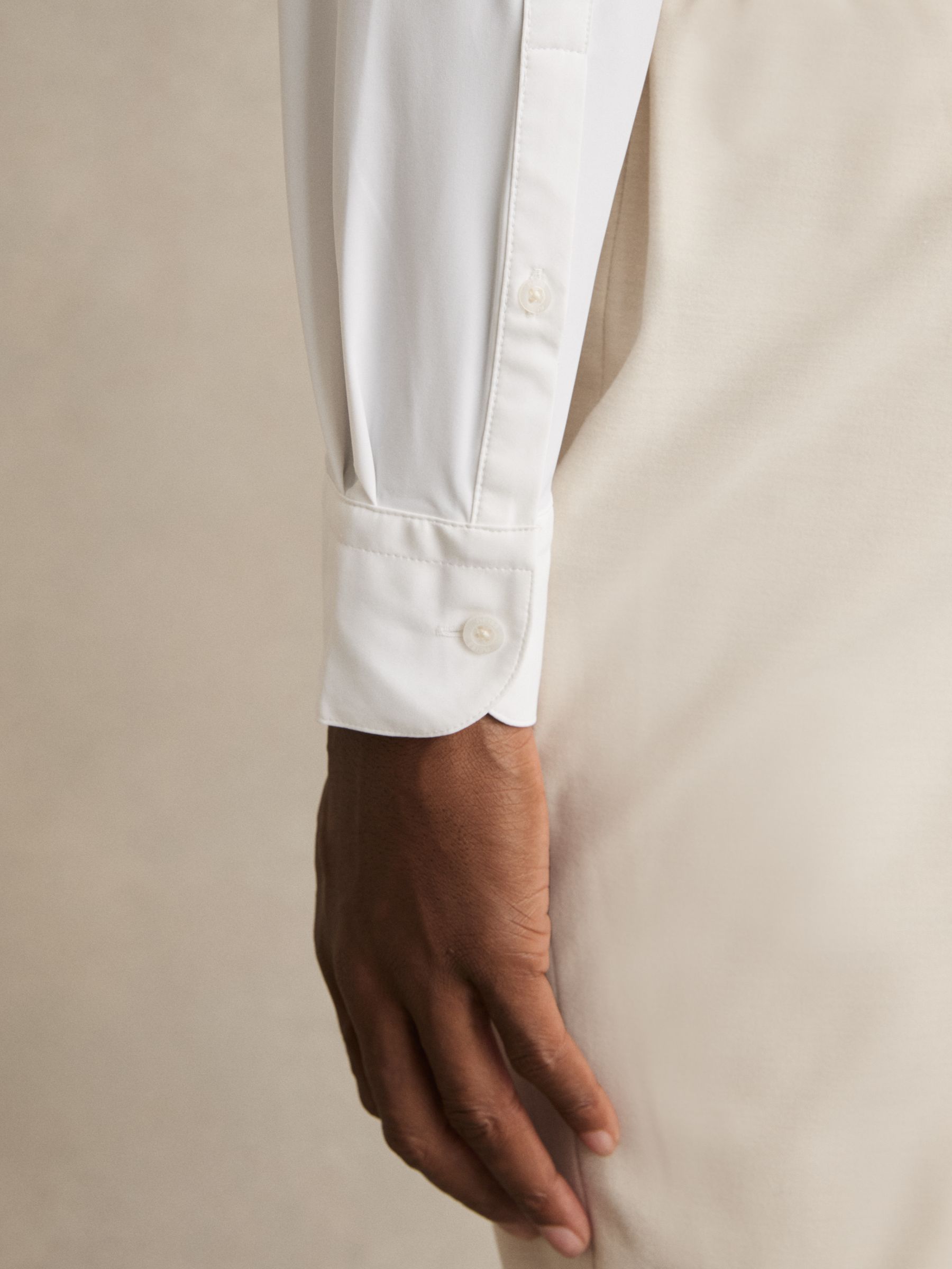 Long-Sleeve Travel Shirt in White - Image 3 of 8