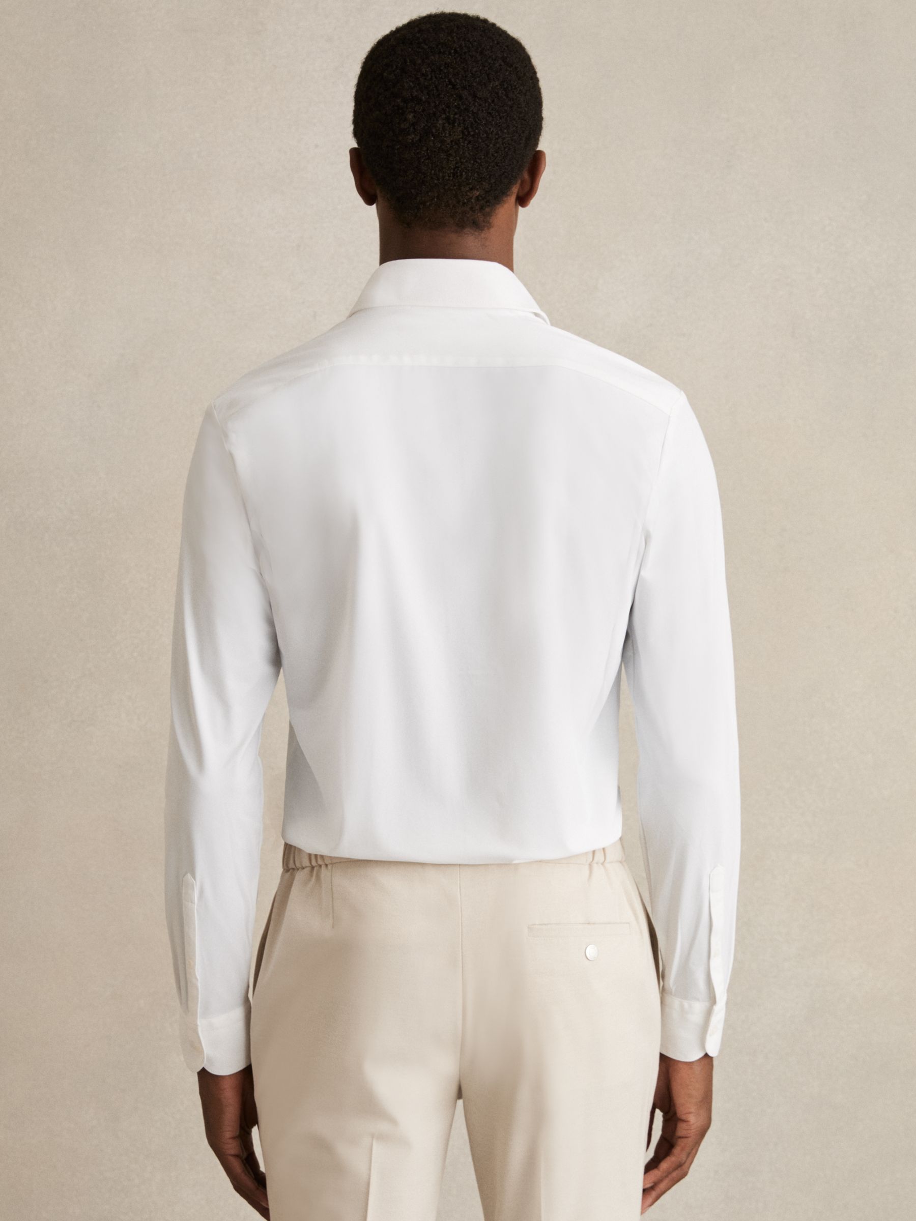 Long-Sleeve Slim-Fit Travel Shirt in White - image 5