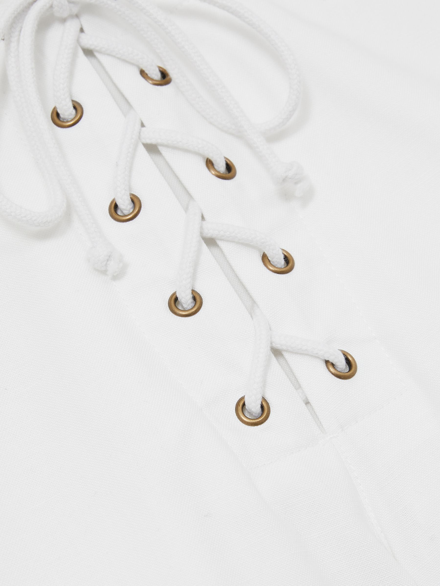 Cotton Lace-Up Shorts in White - Image 6 of 6