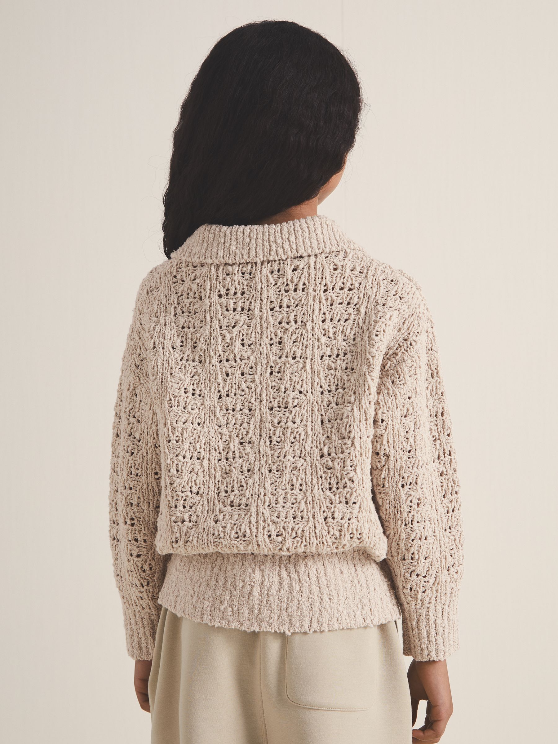 4-9 yrs Reiss | 100 Ciels Bouclé Jumper in Neutral - Image 5 of 6