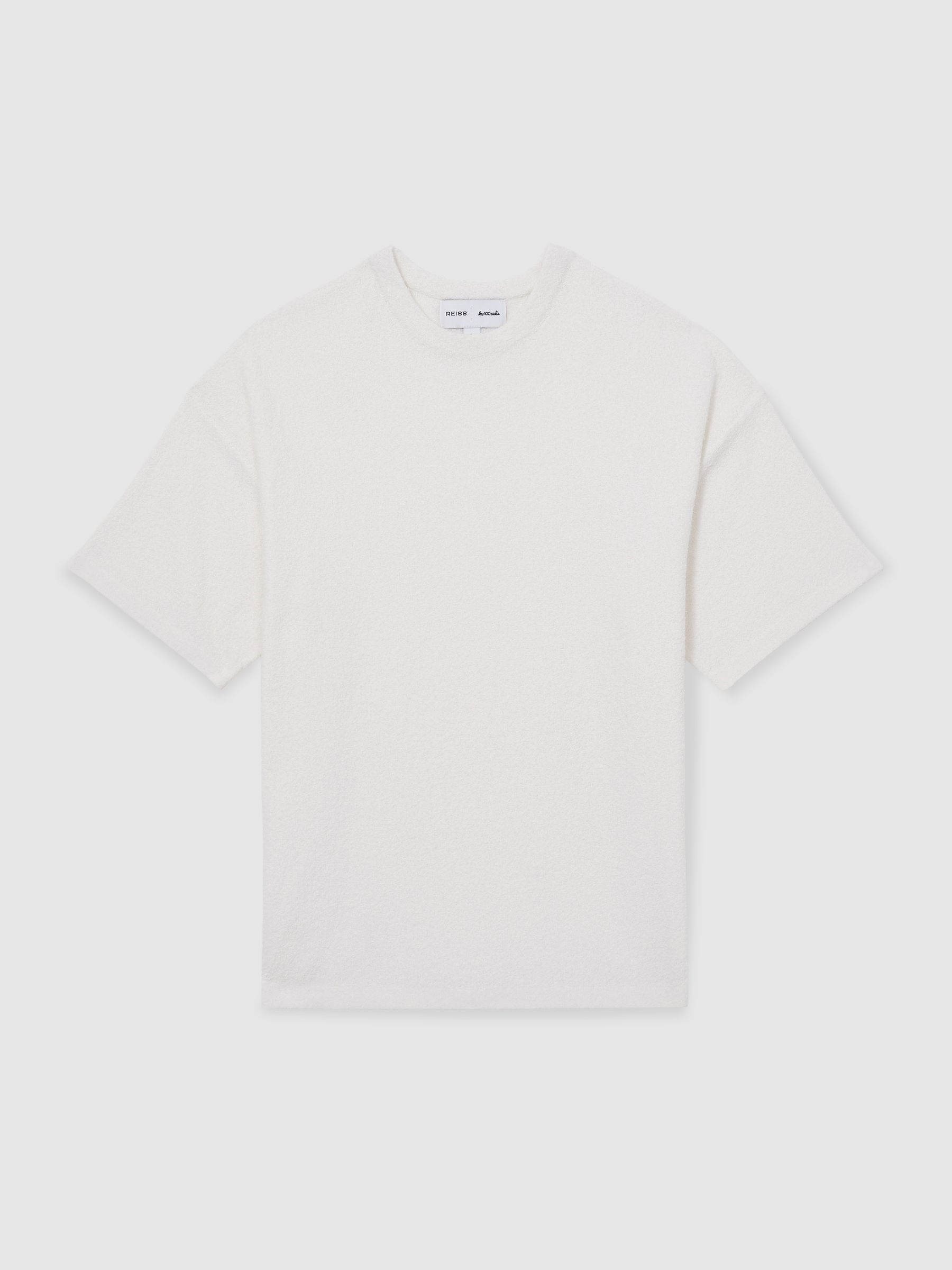 Reiss | Les 100 Ciels Bouclé T-Shirt in Ivory - Image 2 of 6