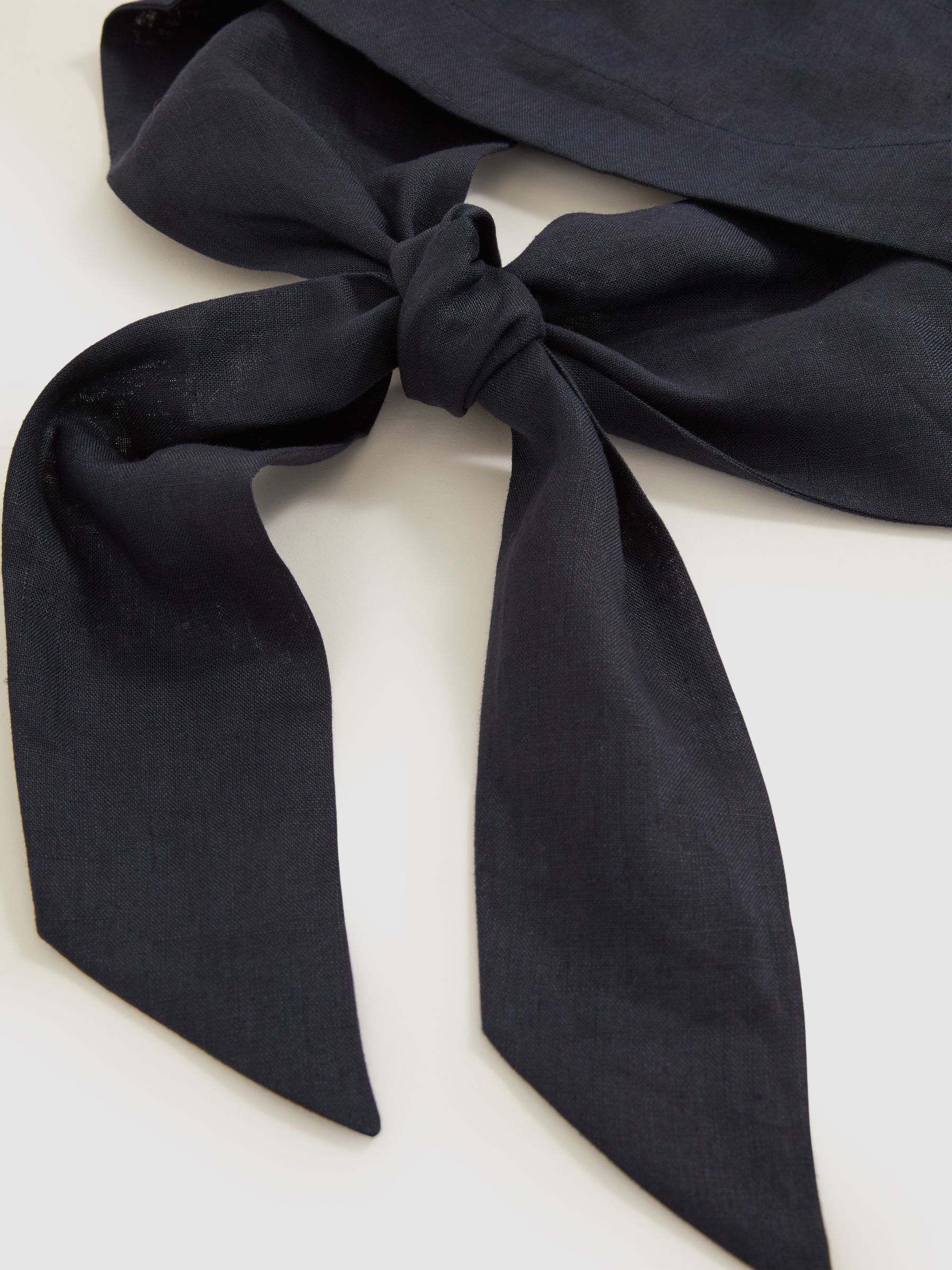 Linen Halterneck Top in Navy - image 5