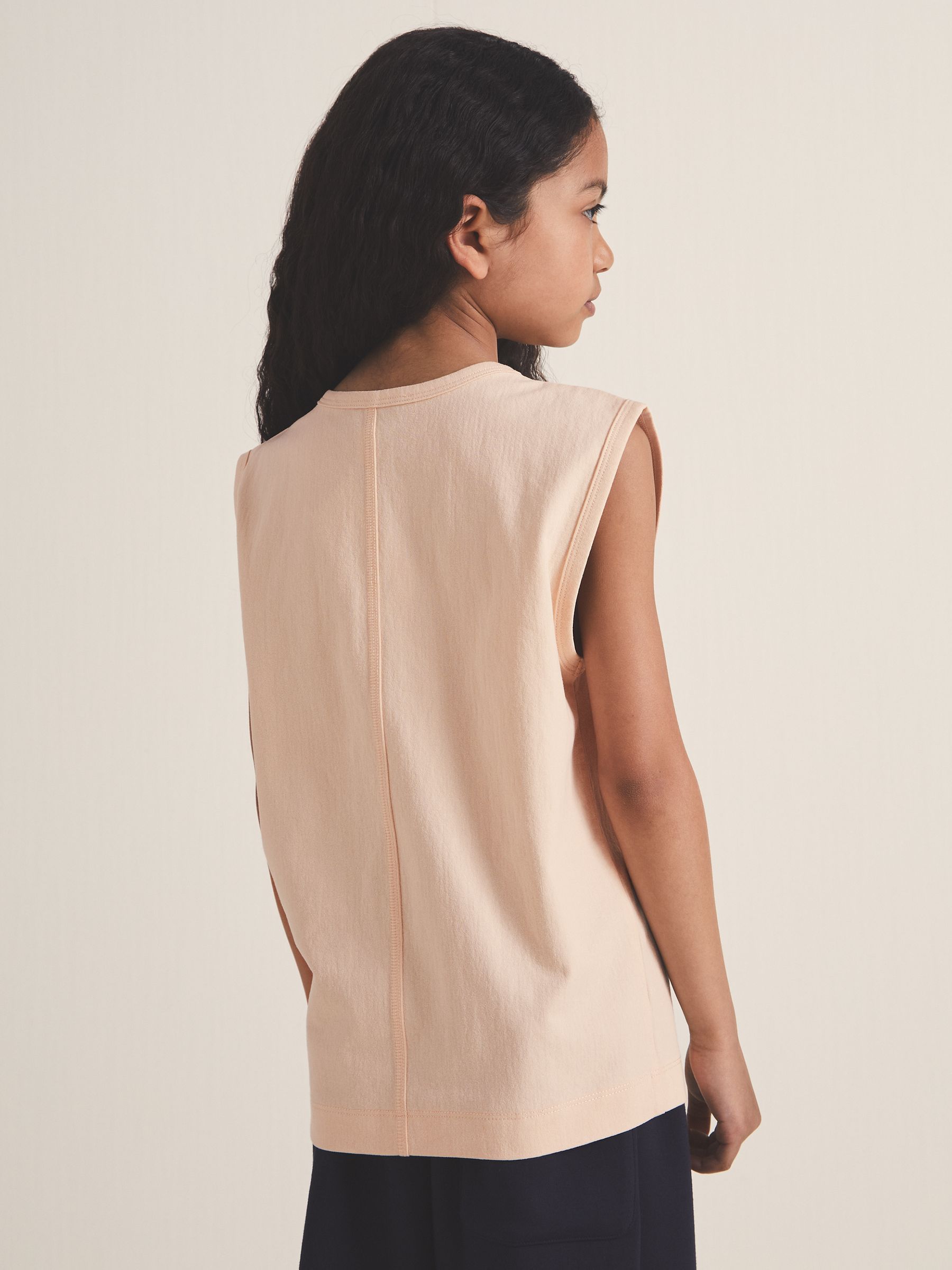 4-9 yrs Reiss | Les 100 Ciels Oversize T-Shirt in Peach - Image 5 of 6