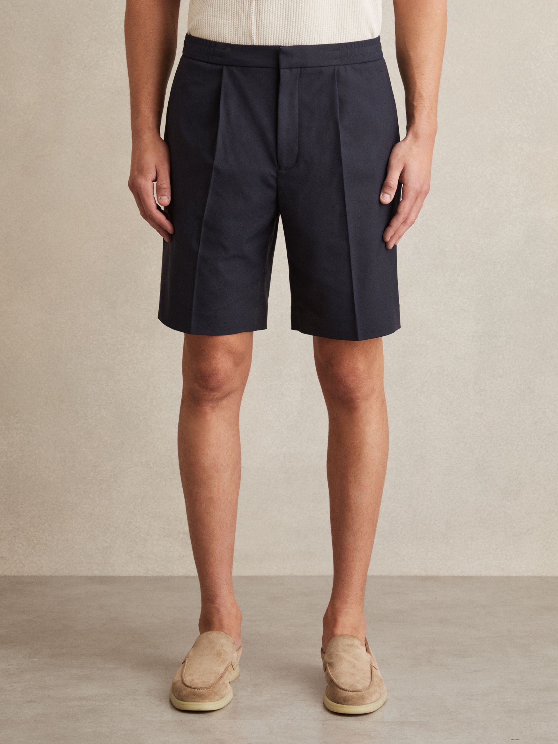 Relaxed Drawstring Shorts in Navy - Image 3 of 6