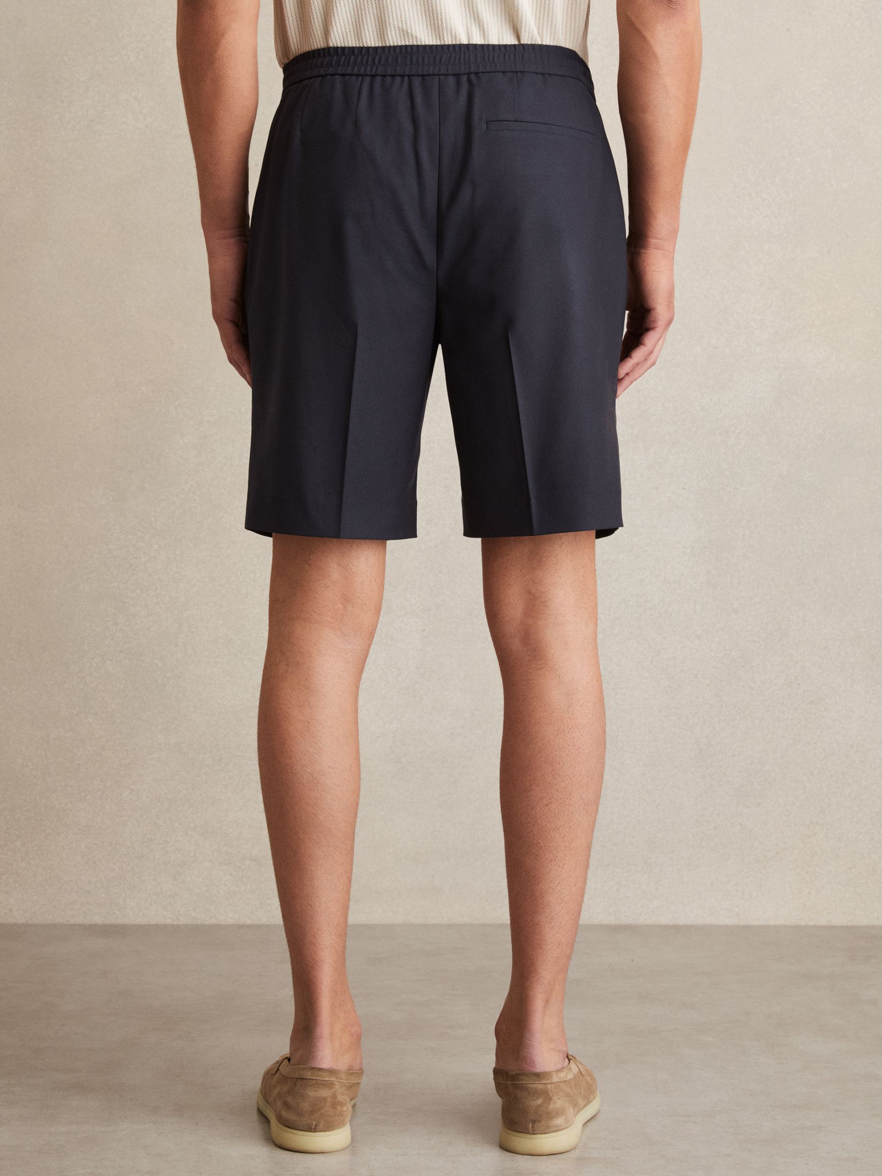 Relaxed Drawstring Shorts in Navy - Image 5 of 6