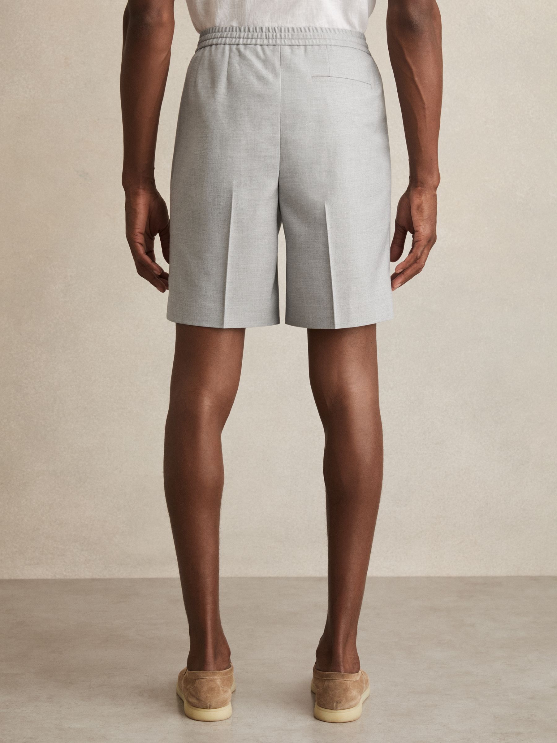 Relaxed Drawstring Shorts in Soft Grey - Image 5 of 6