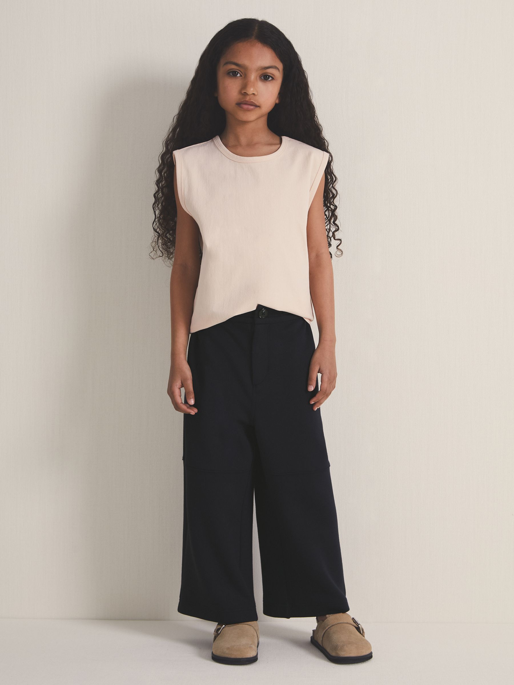 13-14 yrs Reiss | Les 100 Ciels Wide-Leg Joggers in Navy - Image 2 of 6