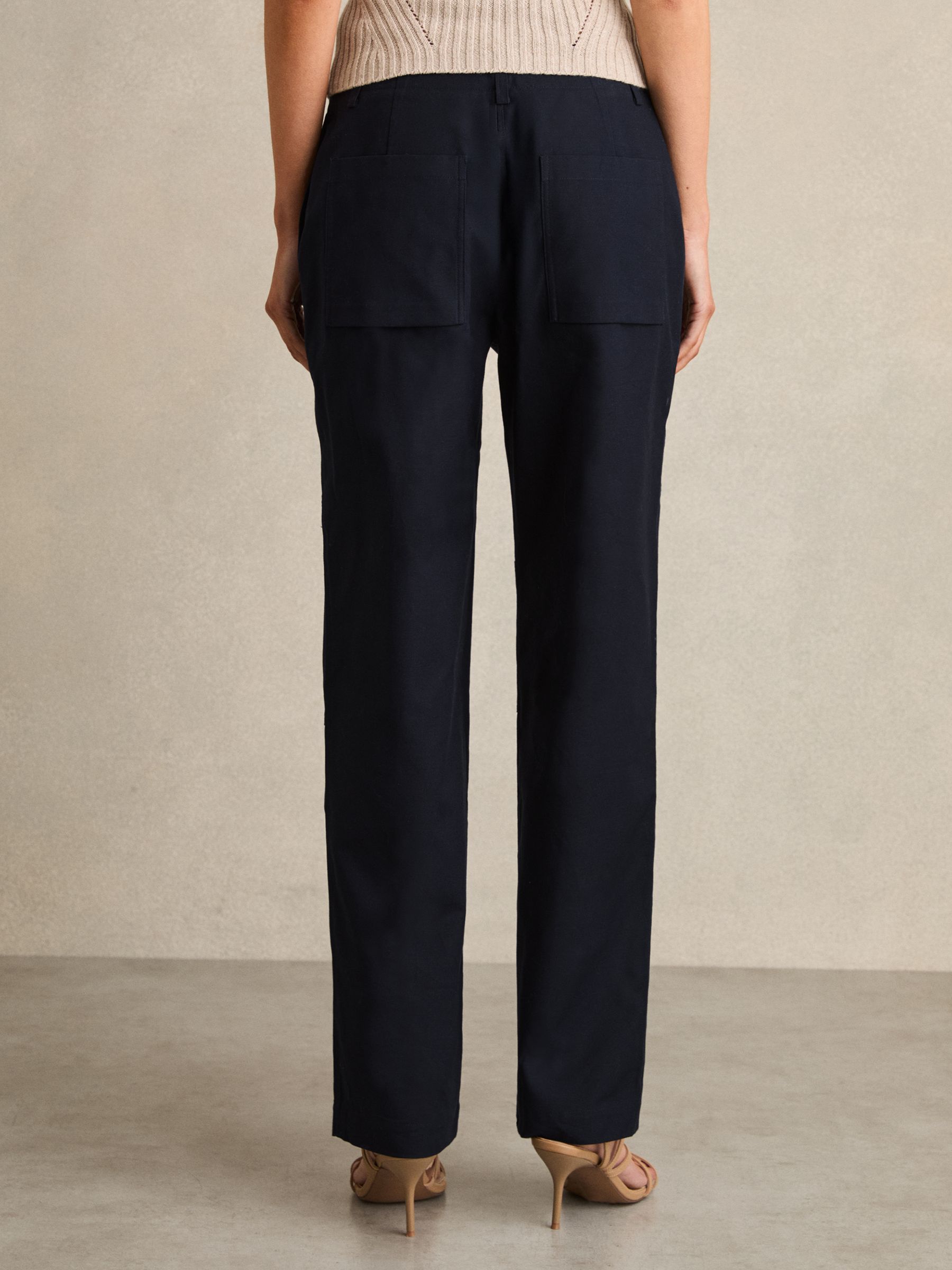Lace-up Tapered Trousers in Navy - image 5