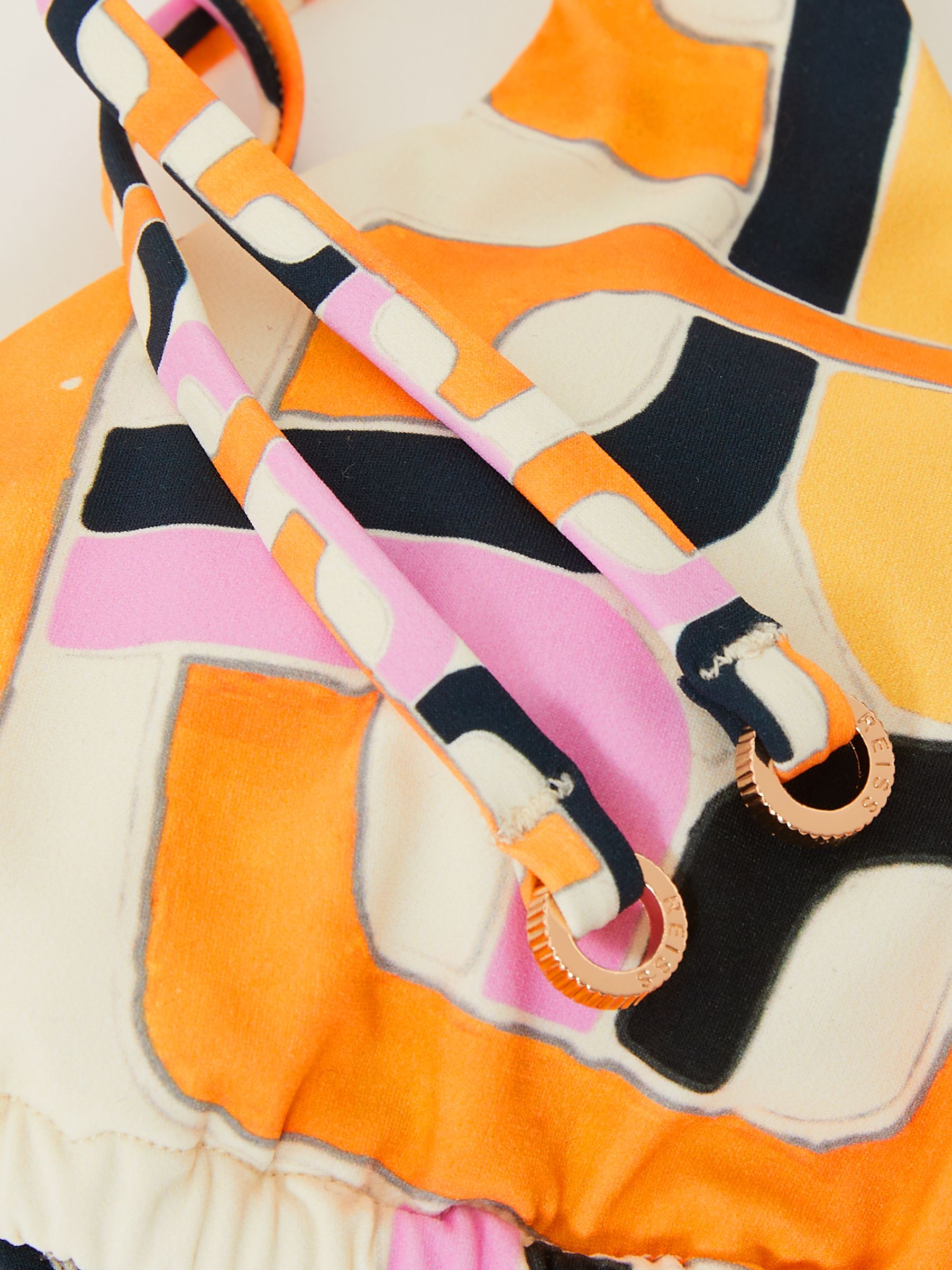 Printed Triangle Bikini Top in Orange - Image 5 of 5
