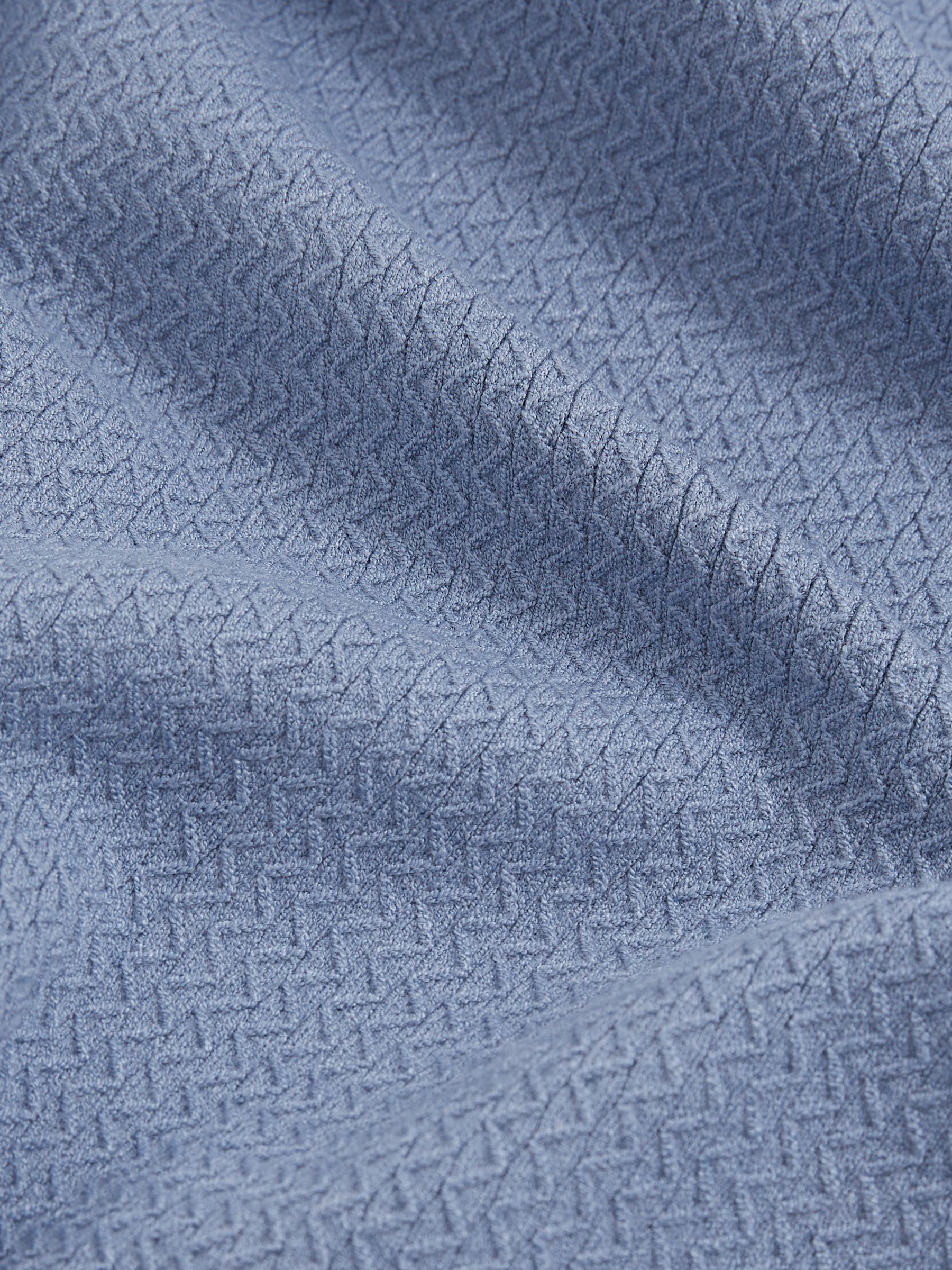 Open-Collar Knit Polo Shirt in Cornflower Blue - Image 5 of 5