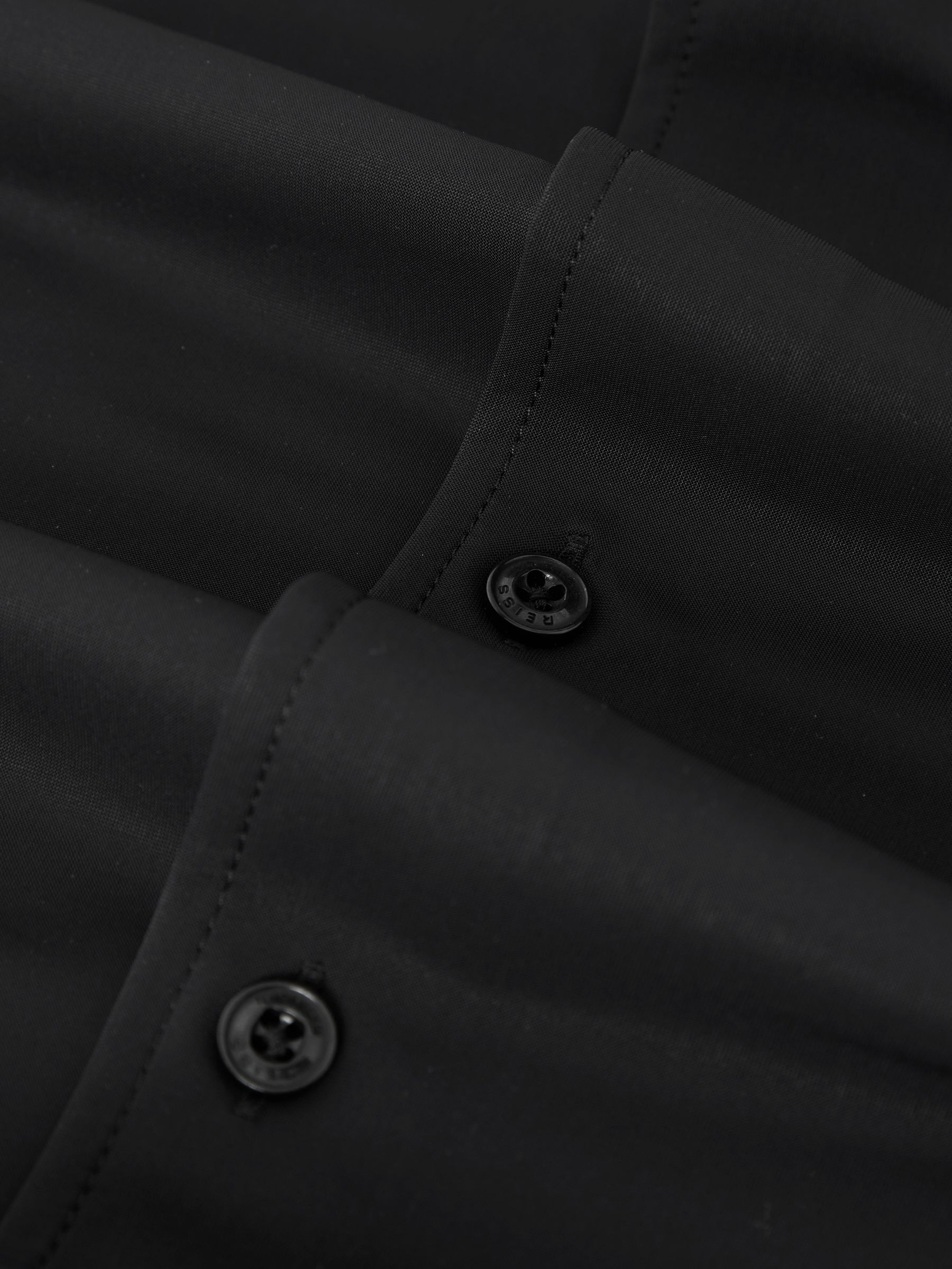 Long-Sleeve Slim-Fit Travel Shirt in Black - image 4
