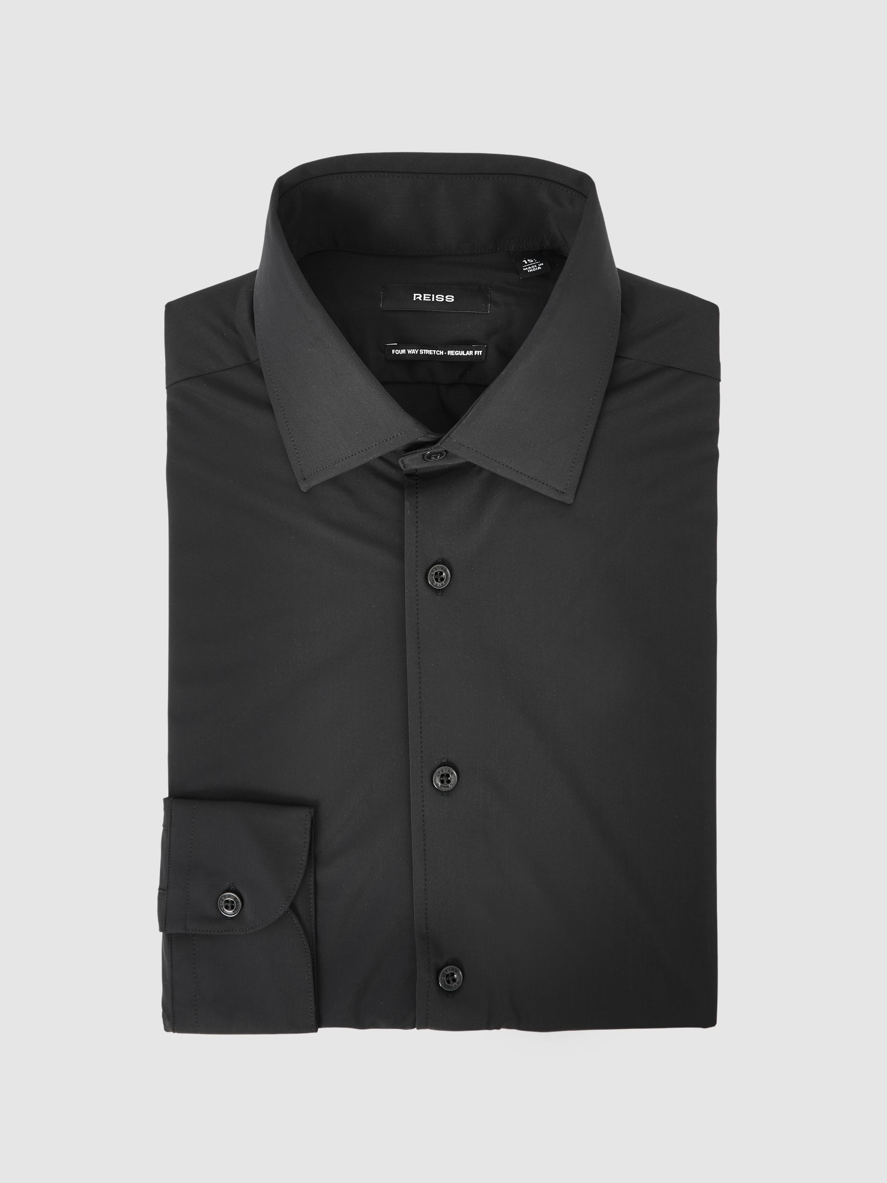 Long-Sleeve Travel Shirt in Black - Image 2 of 10