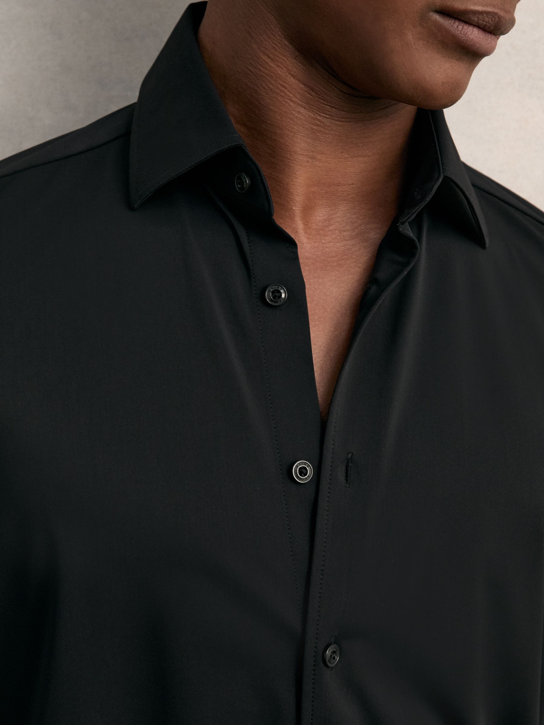 Long-Sleeve Travel Shirt in Black - Image 4 of 10