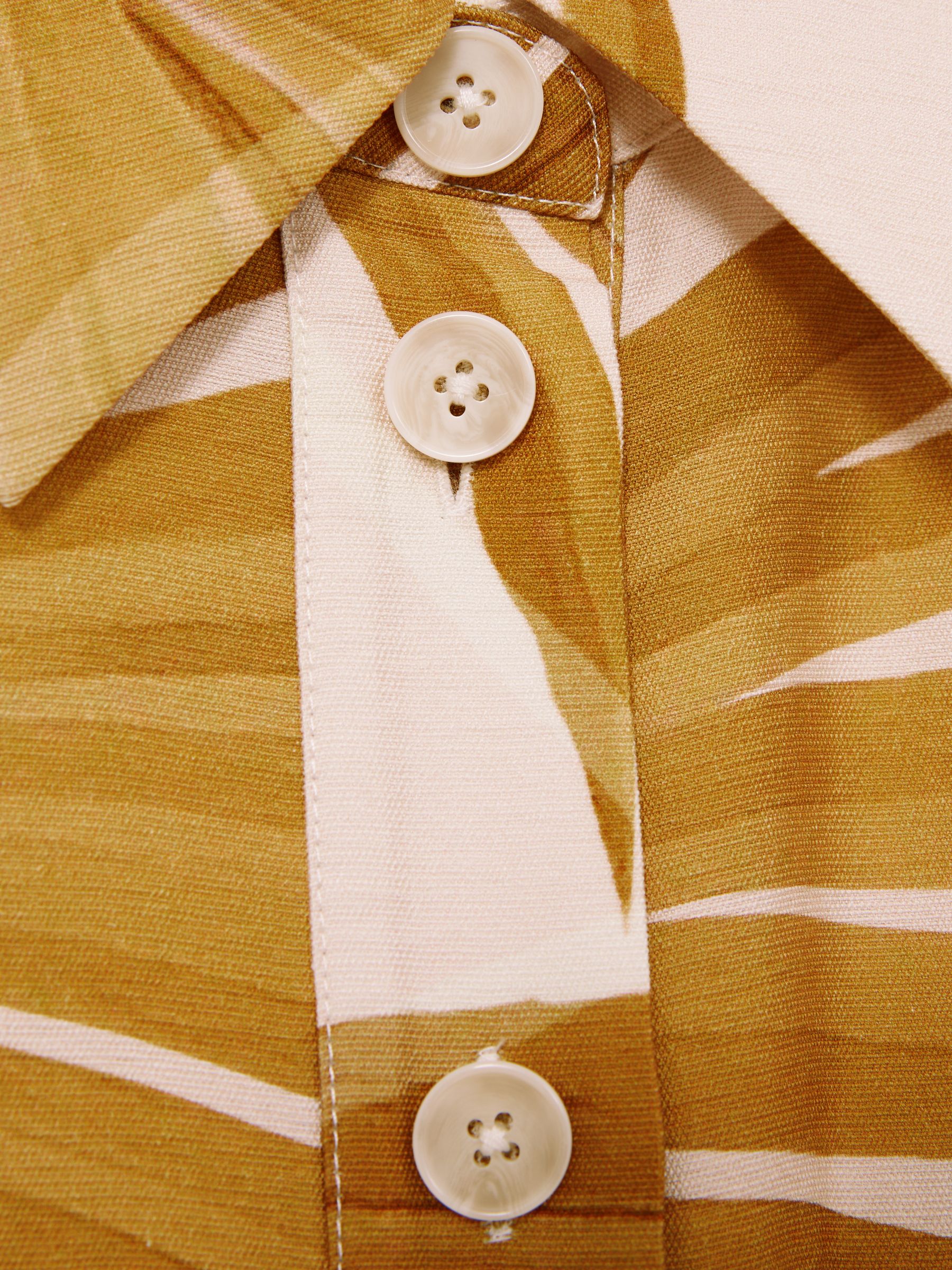 Palm Print Belted Playsuit in Neutral - Image 6 of 6