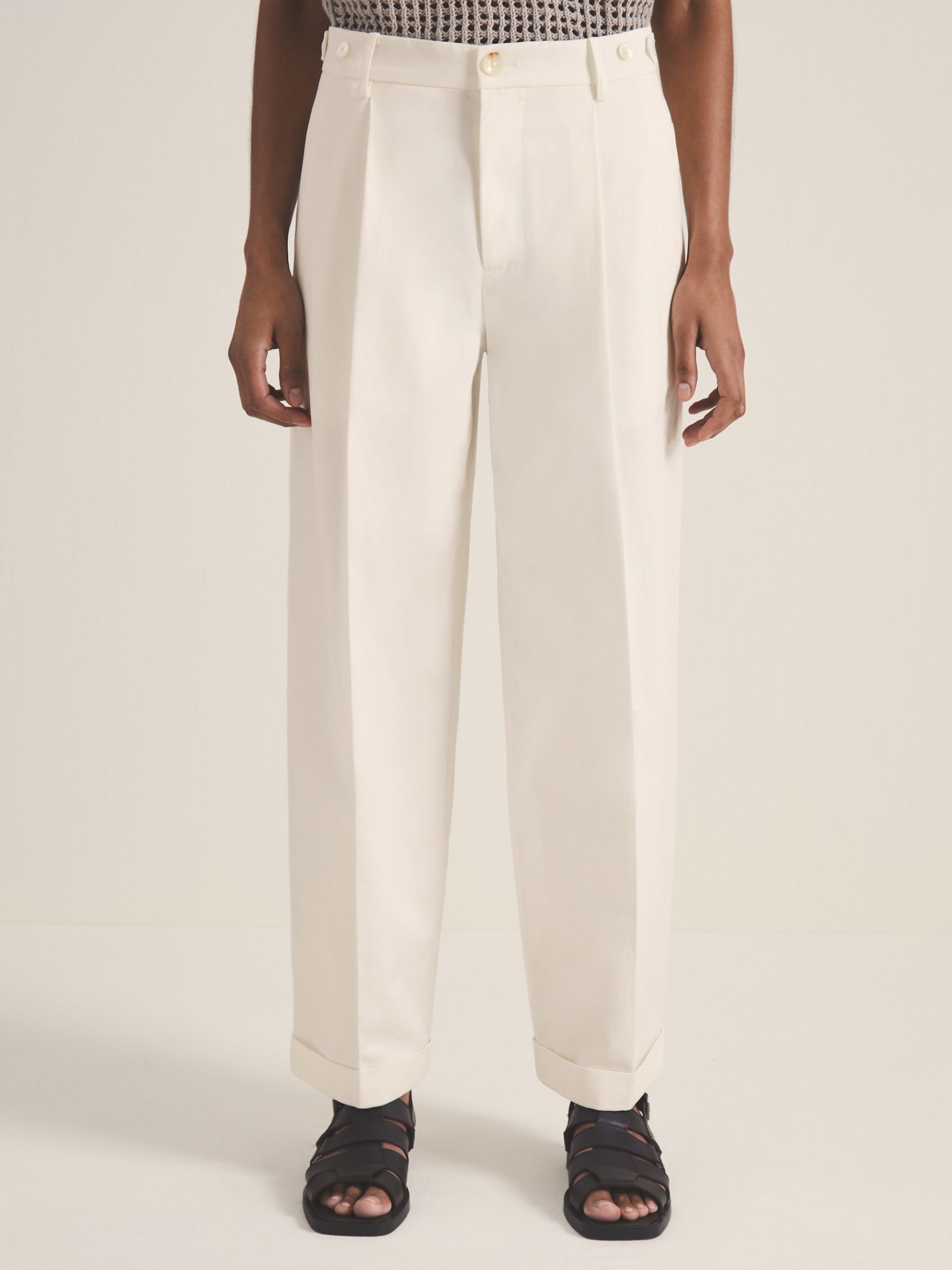 Reiss | Les 100 Ciels Wide Leg Trousers in White - Image 4 of 6