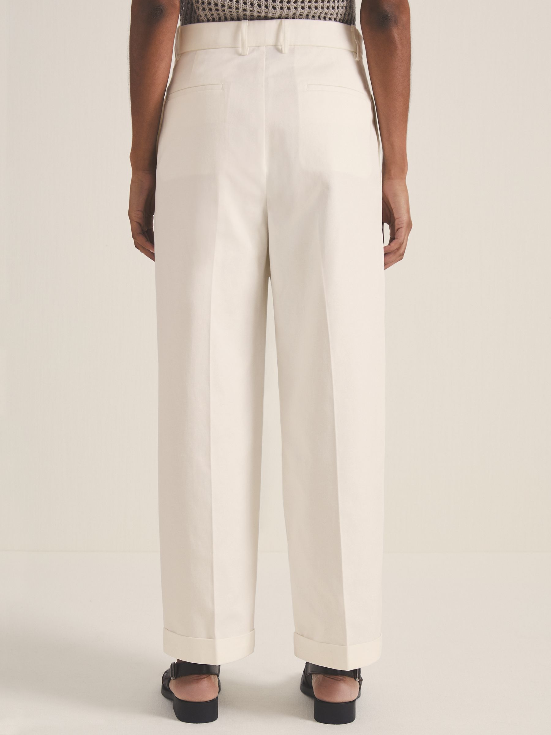 Reiss | Les 100 Ciels Wide Leg Trousers in White - Image 5 of 6