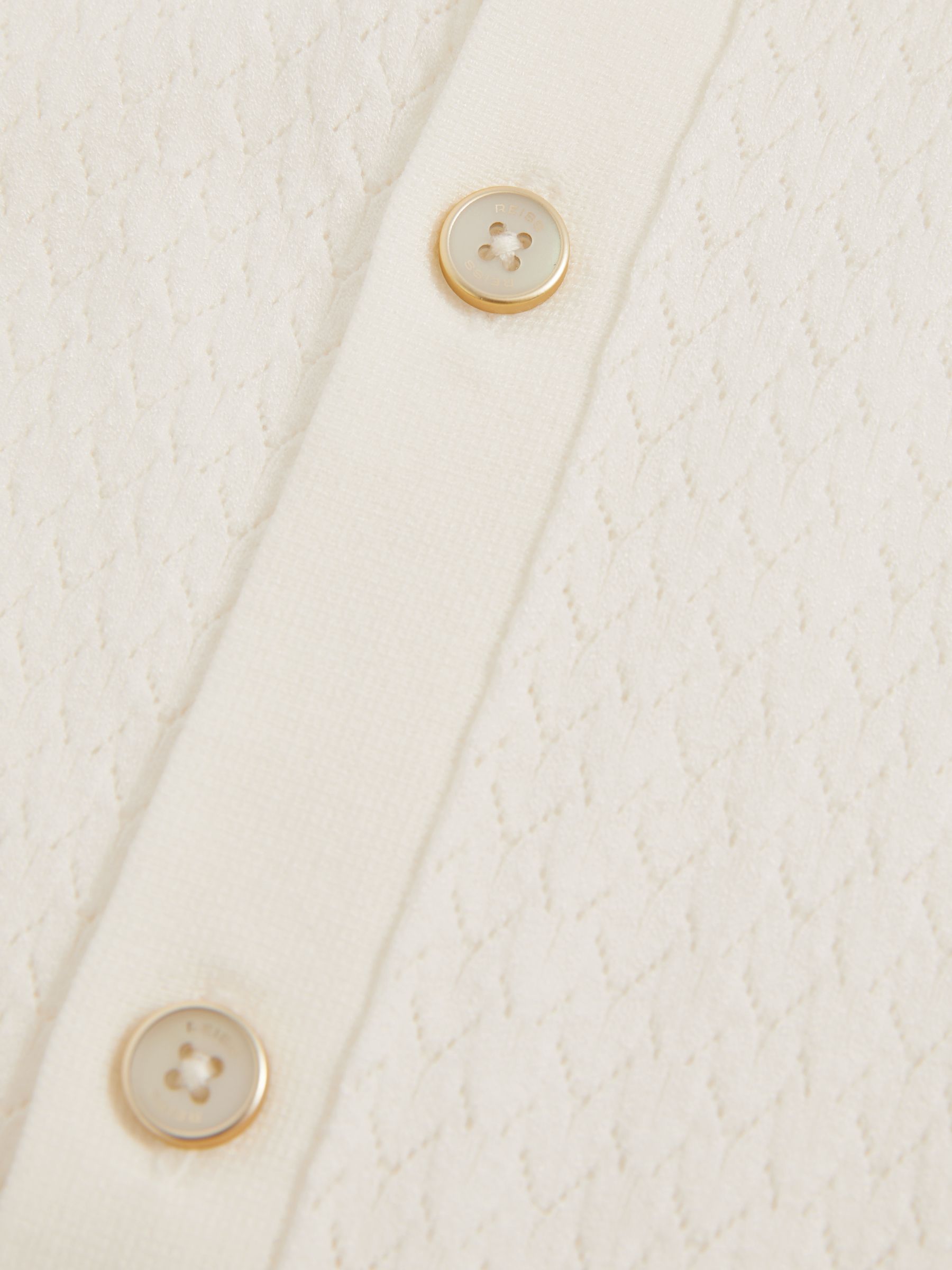 Textured Knit Button-Through Shirt in White - Image 6 of 6