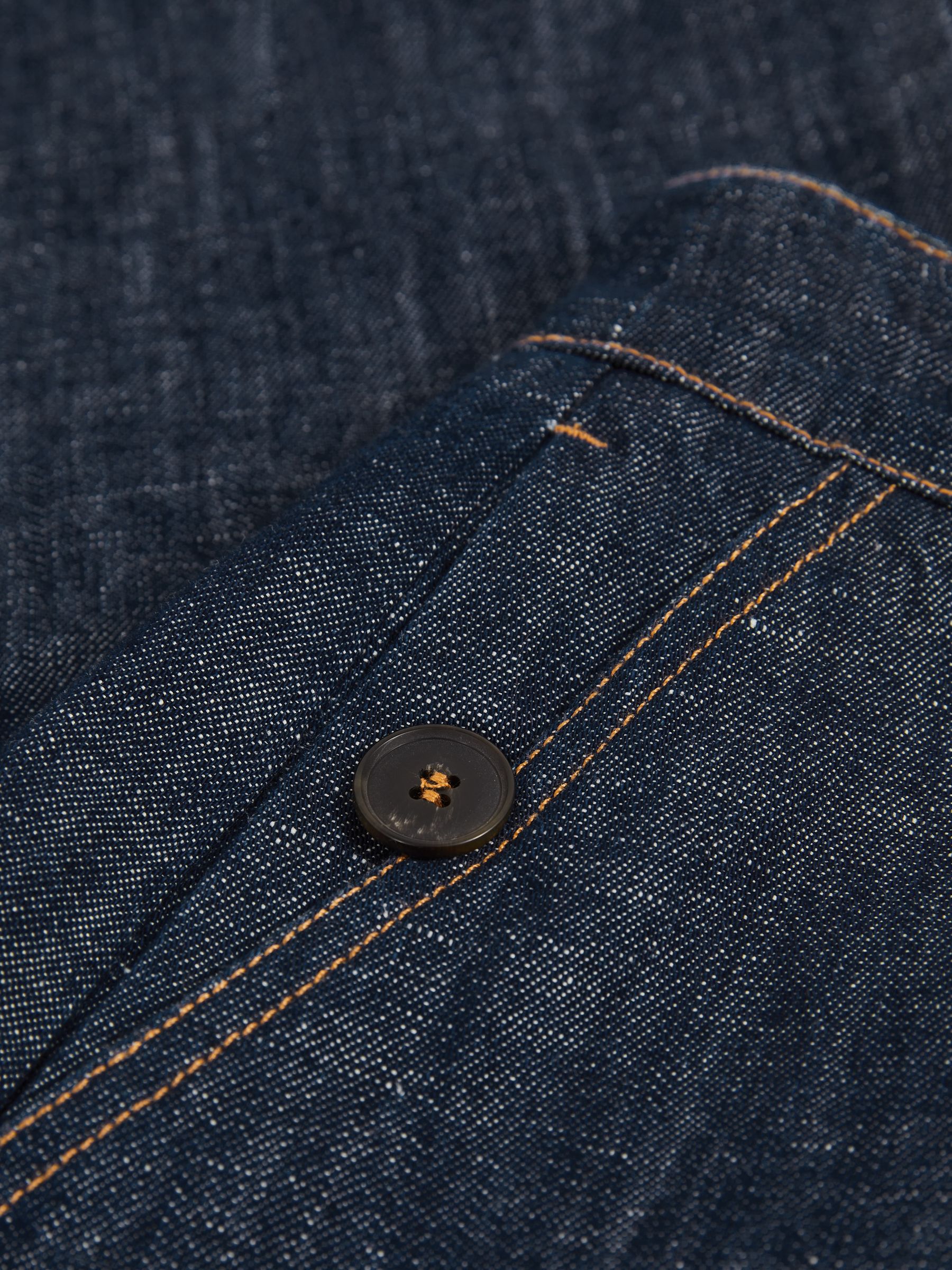 Cotton-Linen Wide Leg Trousers in Indigo - Image 4 of 4