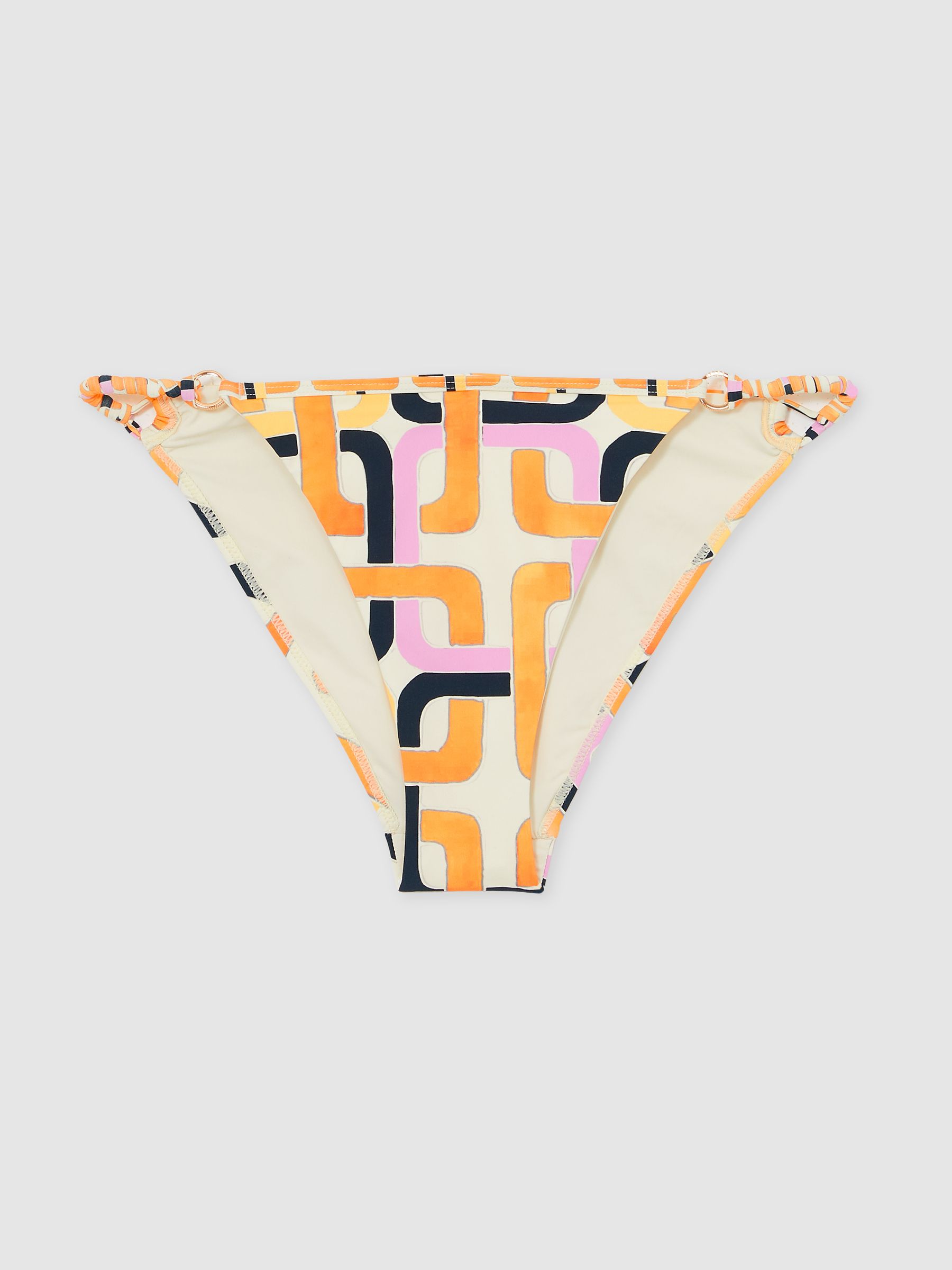 Chain-Print Bikini Bottoms in Orange - Image 2 of 5