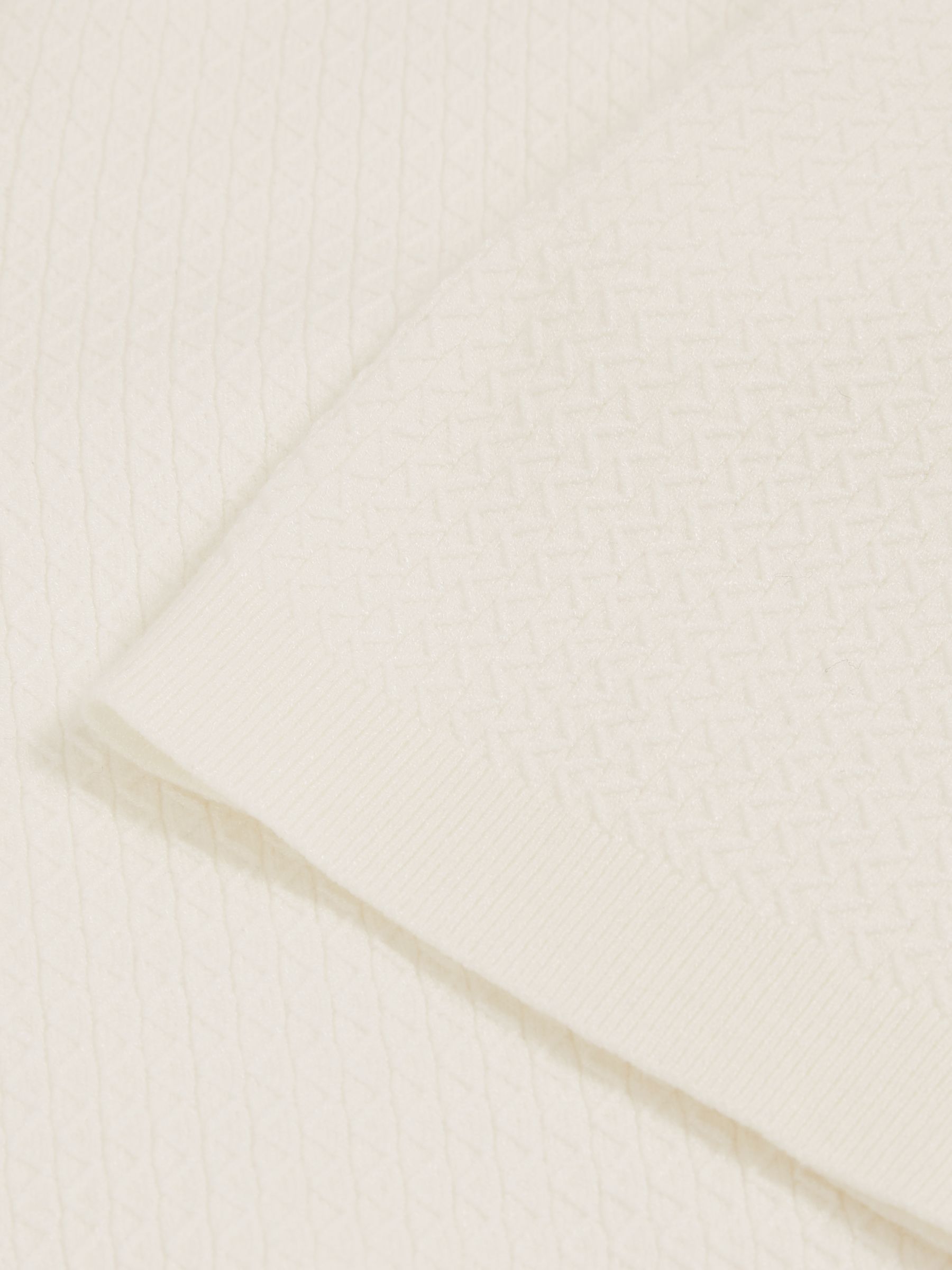 Open-Collar Knit Polo Shirt in White - Image 7 of 7