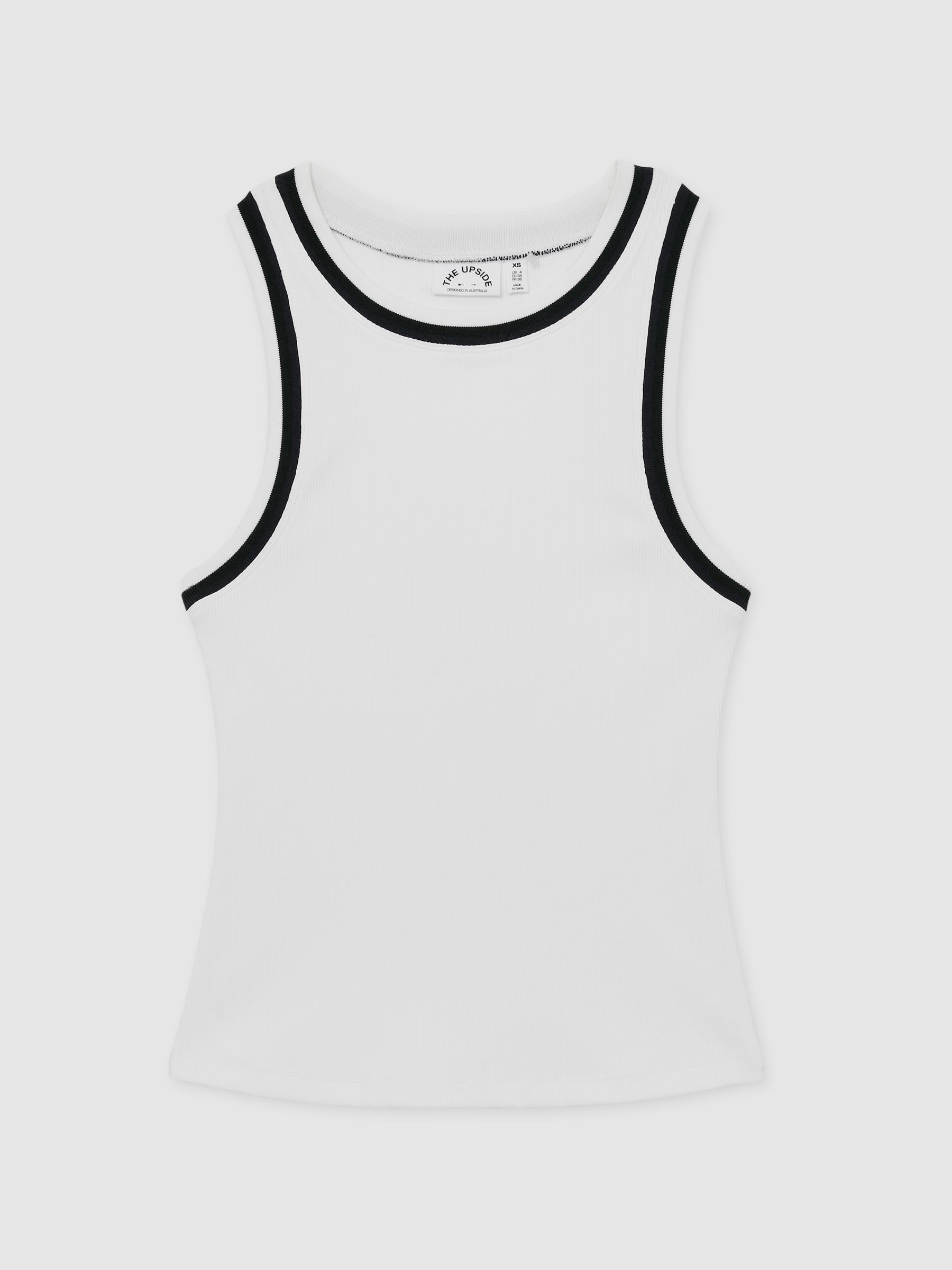 Ribbed Tank Top in White - Image 2 of 5