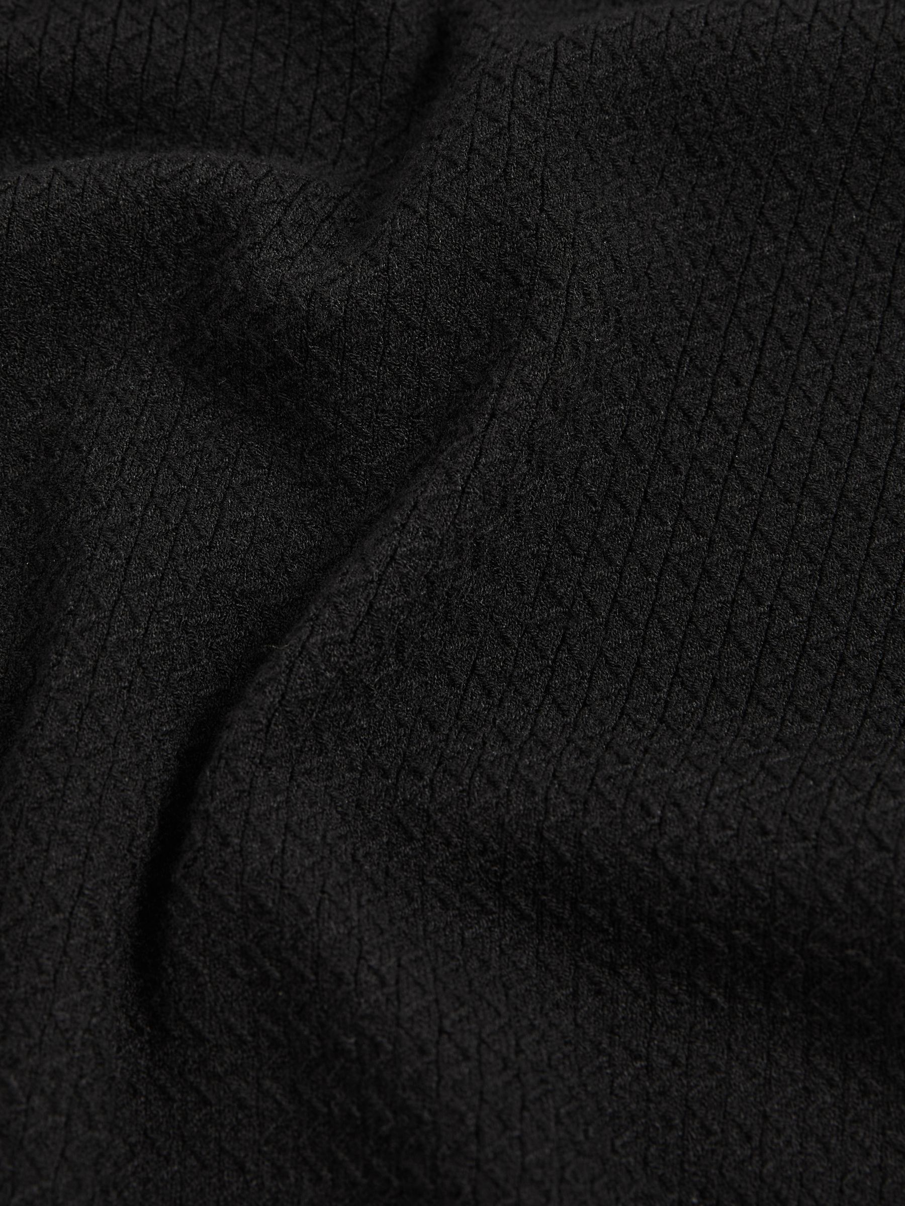 Open-Collar Knit Polo Shirt in Black - Image 6 of 6