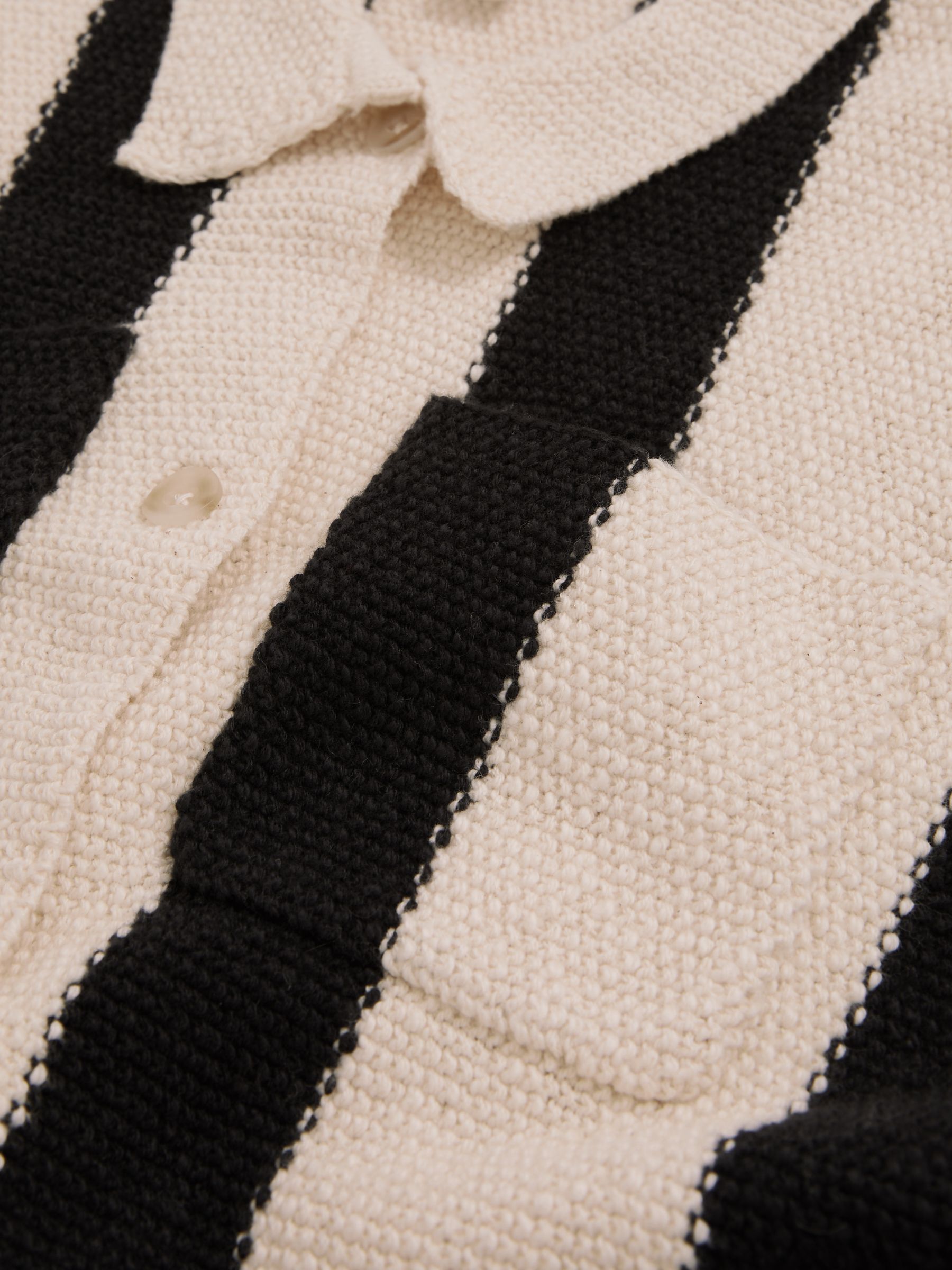 13-14 yrs Reiss | Les 100 Ciels Stripe Knit Shirt in Black - Image 6 of 6