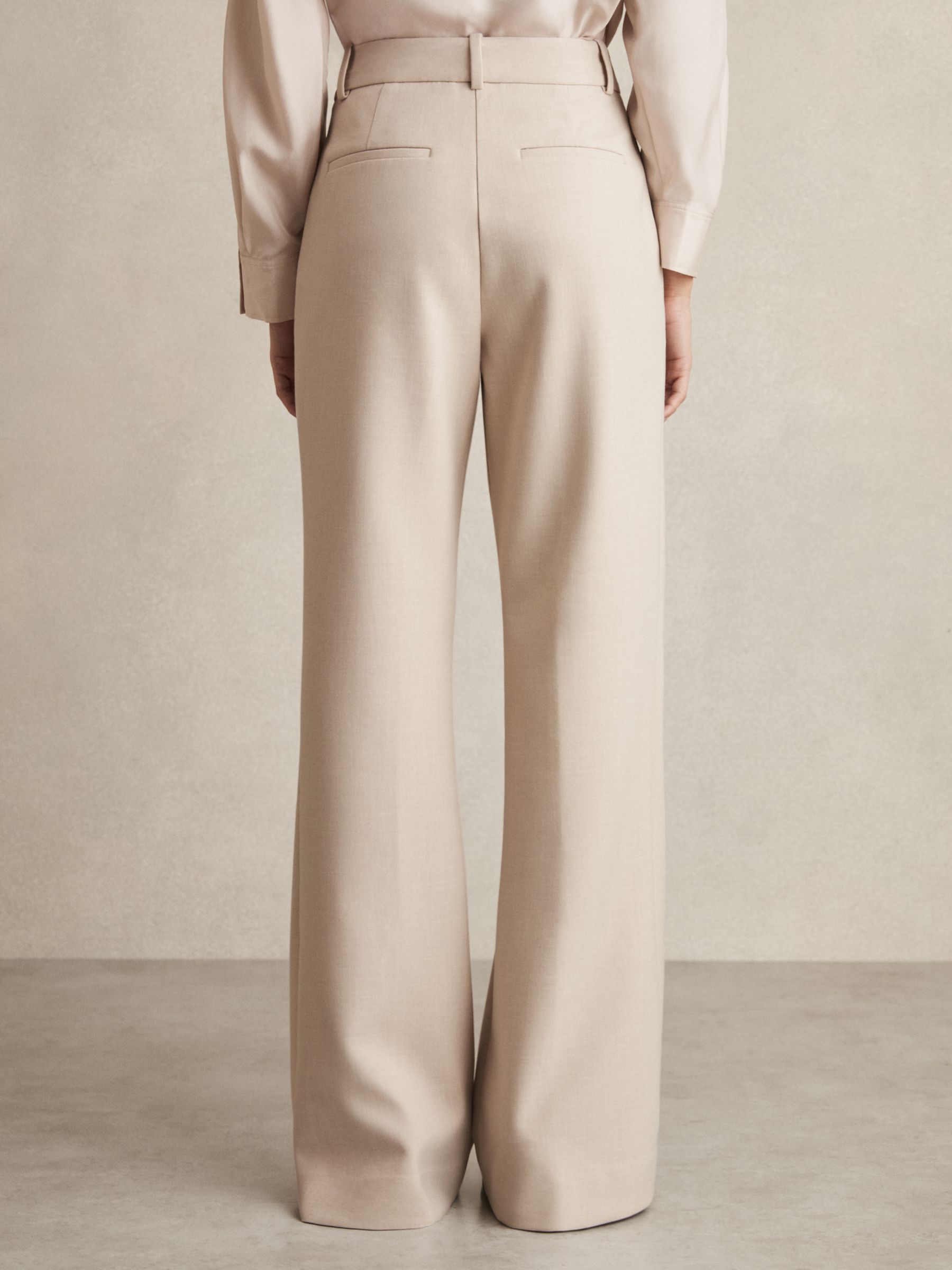 Petite Flared Tailored Trousers in Neutral - Image 6 of 8