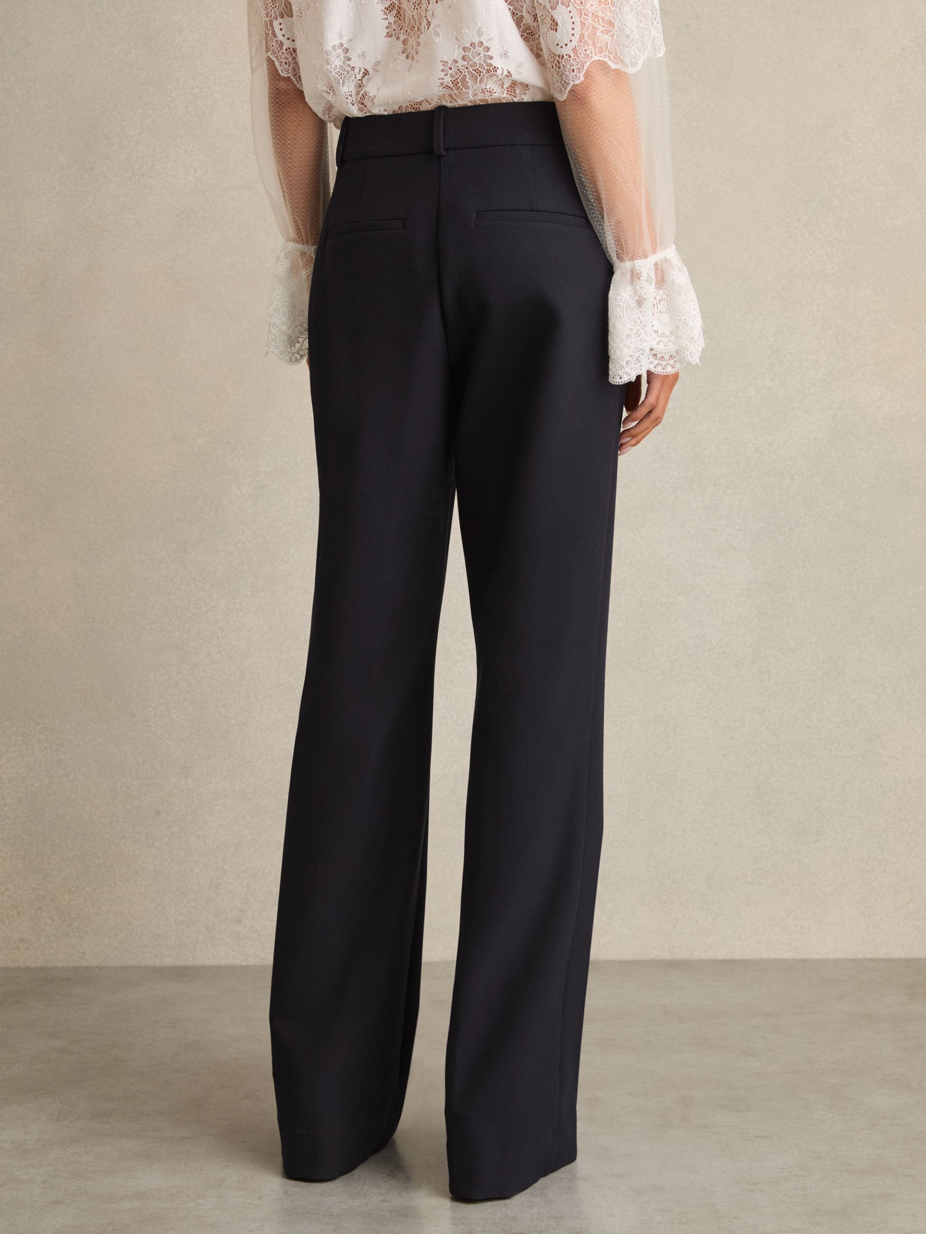 Petite Flared Tailored Trousers in Navy - Image 5 of 7