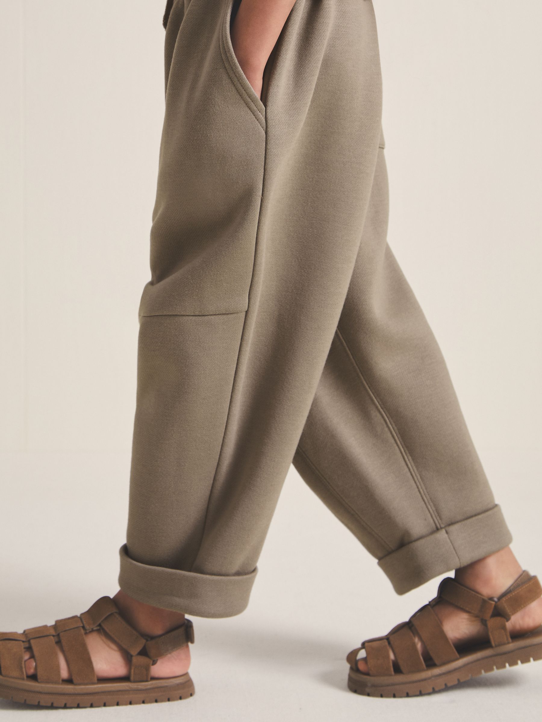 9-12 yrs Reiss | Les 100 Ciels Jersey Joggers in Mink - Image 4 of 6