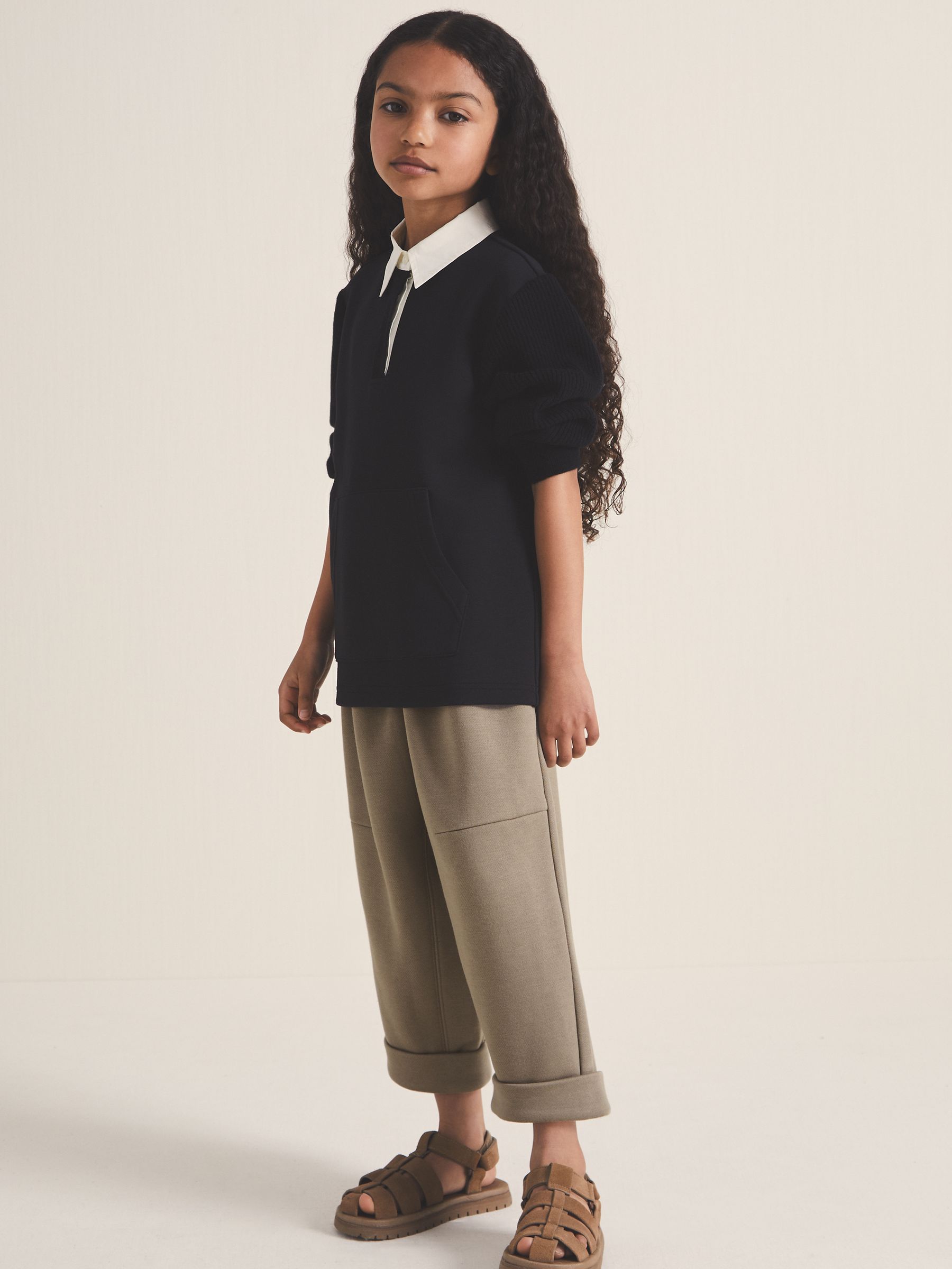 9-12 yrs Reiss | Les 100 Ciels Jersey Joggers in Mink - Image 5 of 6