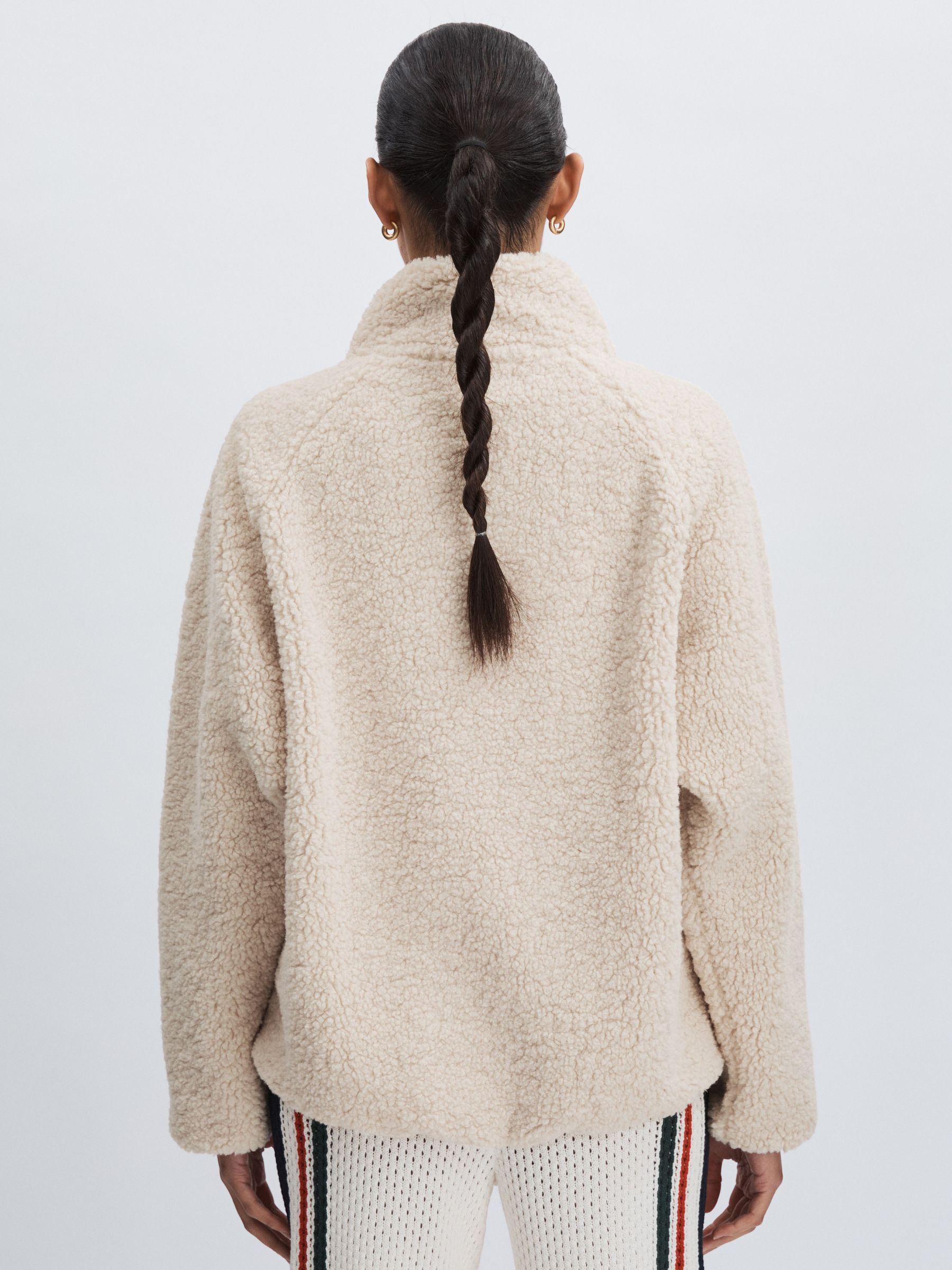 Press Stud Fleece Sweatshirt in Natural - Image 5 of 6
