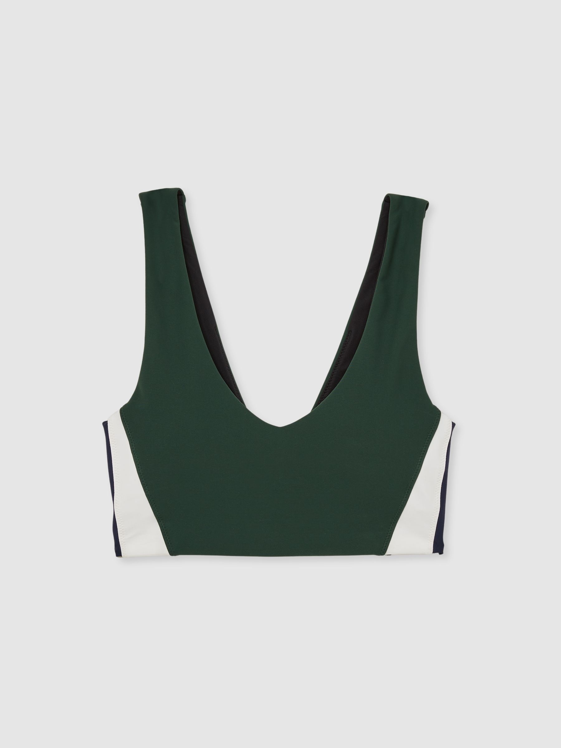 V-Neck Sports Bra in Green - Image 2 of 8