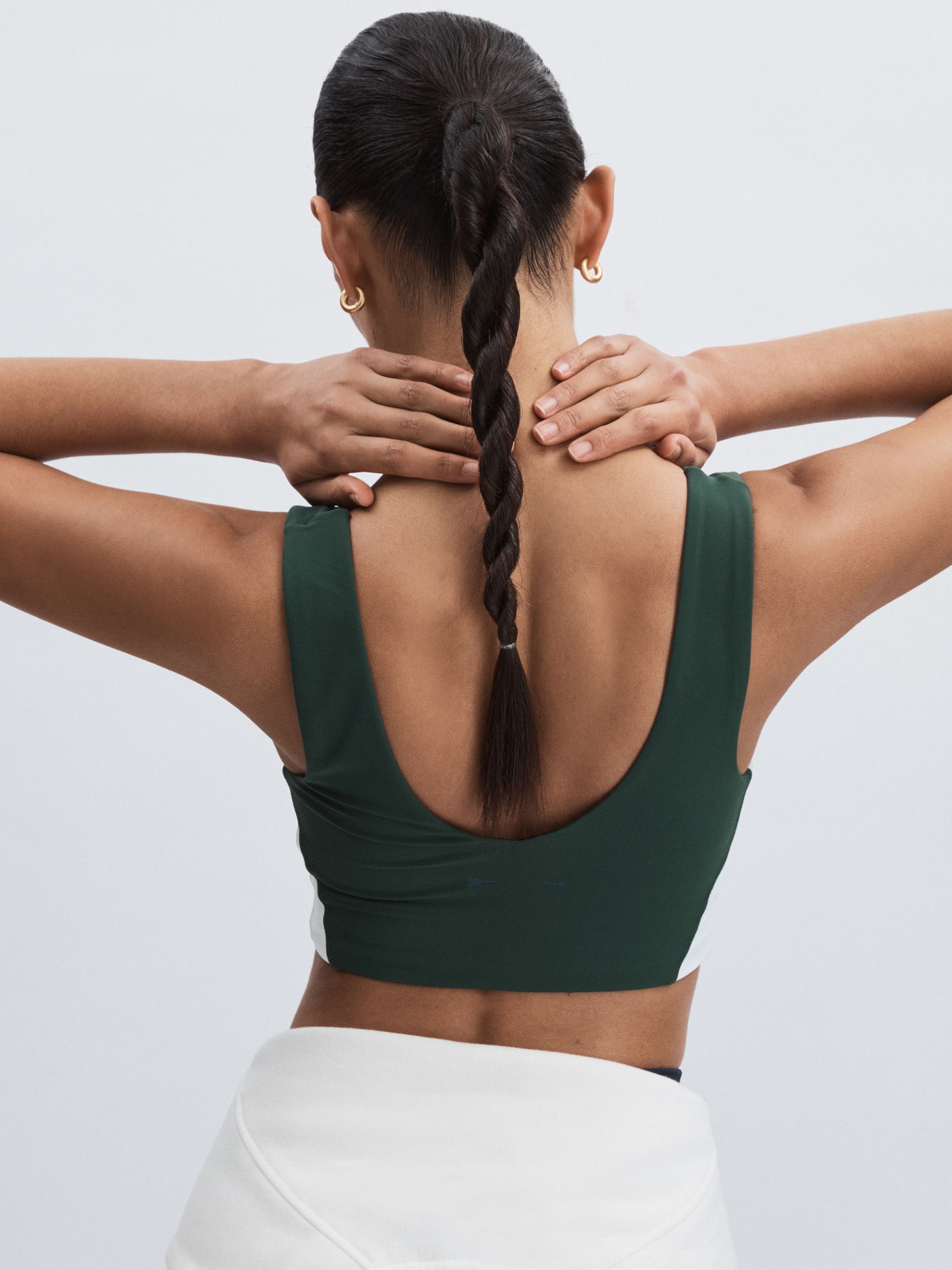 V-Neck Sports Bra in Green - Image 6 of 8