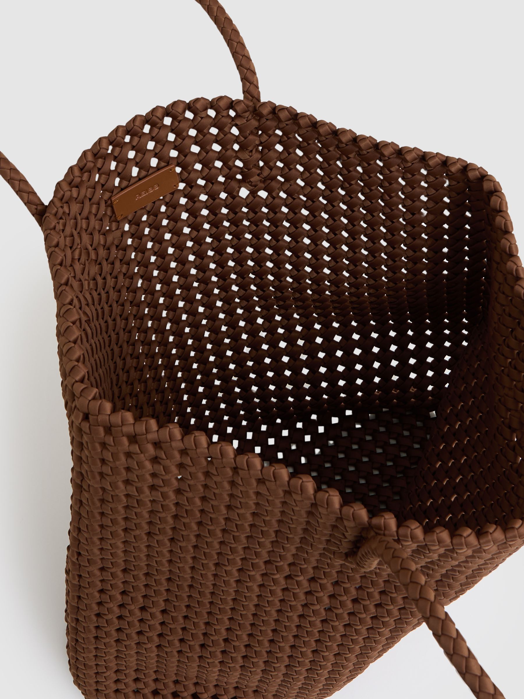 Woven Neoprene Tote Bag in Tan - image 2