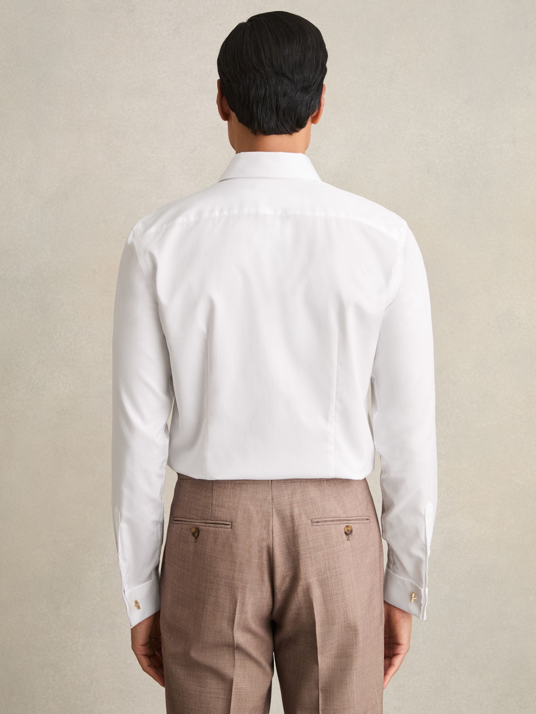 Slim-Fit Cotton-Sateen Shirt in White - Image 6 of 7