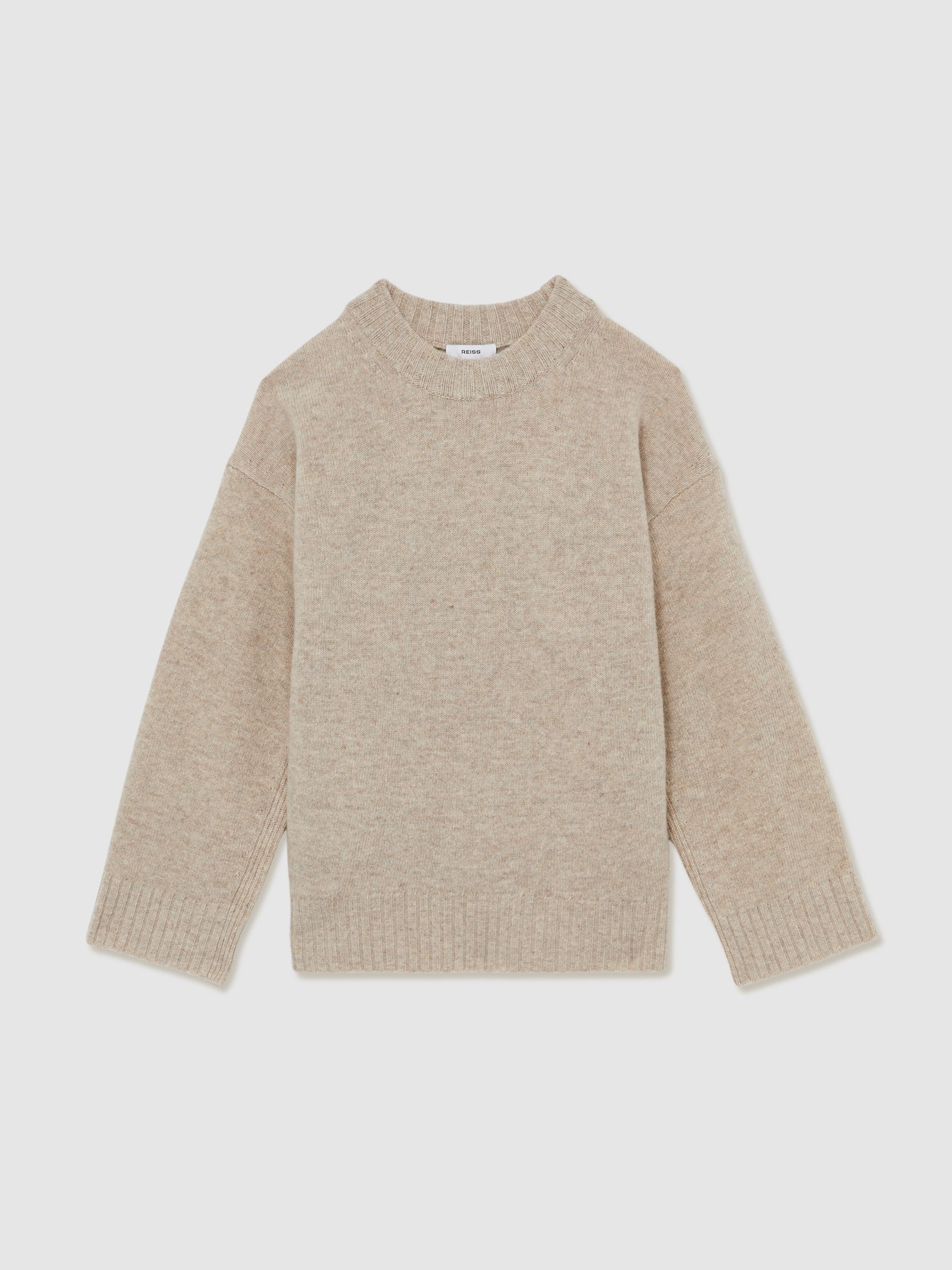 Wool-Cashmere Crew Neck Jumper in Oatmeal - Image 2 of 6