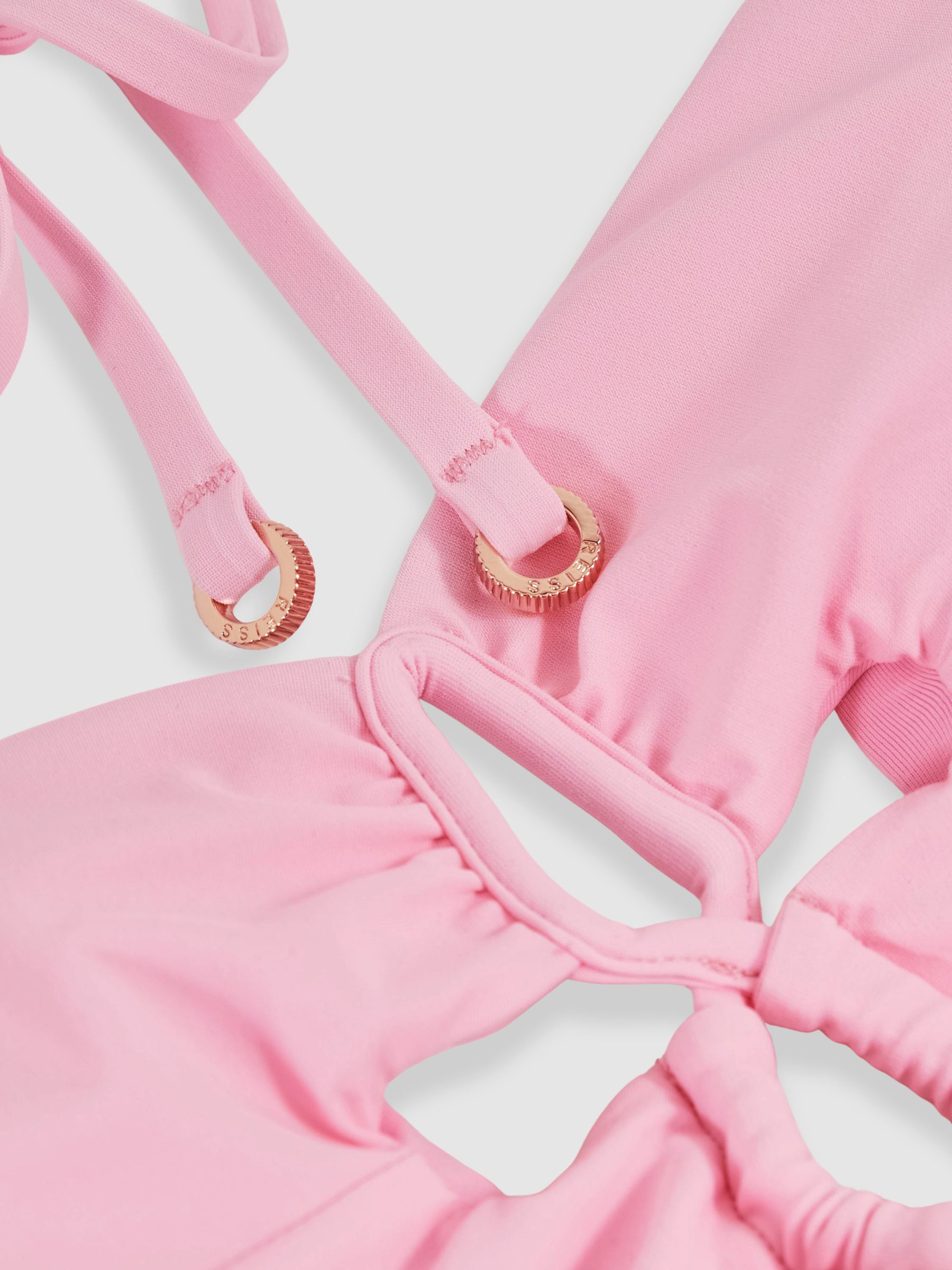 Cut-Out V-Wire Bandeau Bikini Top in Pink - Image 5 of 5